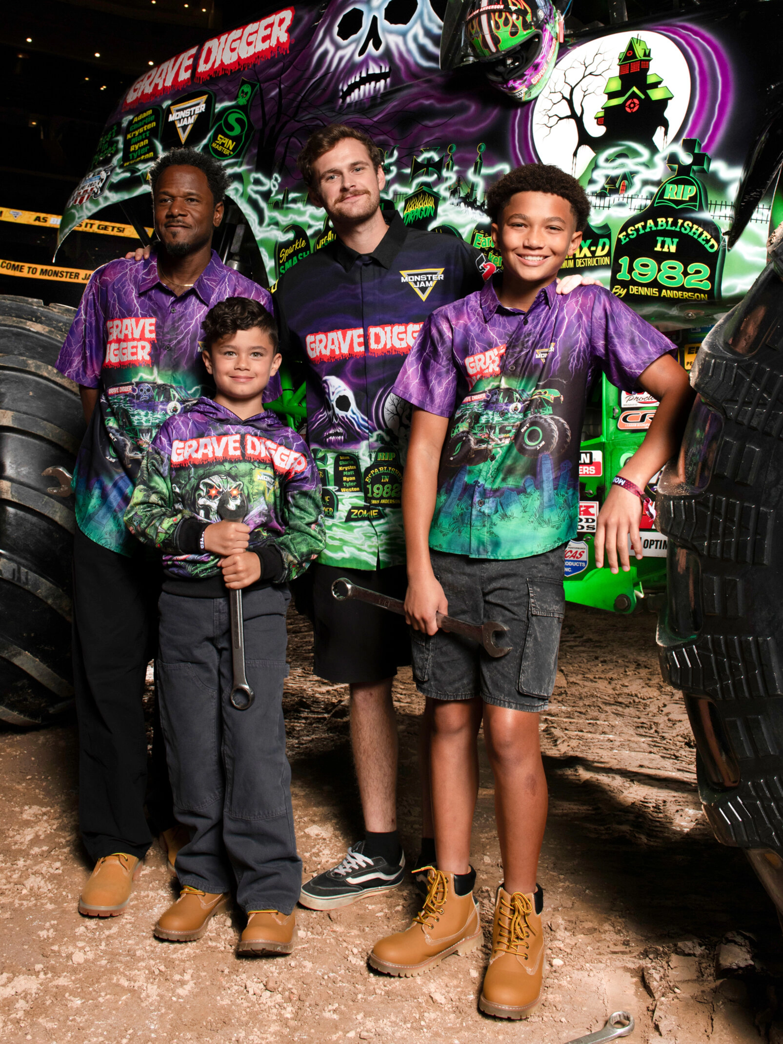 Monster Jam Matching Family Short Sleeve Button Down Shirt