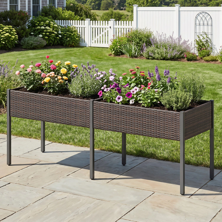 Hivvago Raised Garden Bed with Legs and Removable Liner for Vegetables Herbs Patio