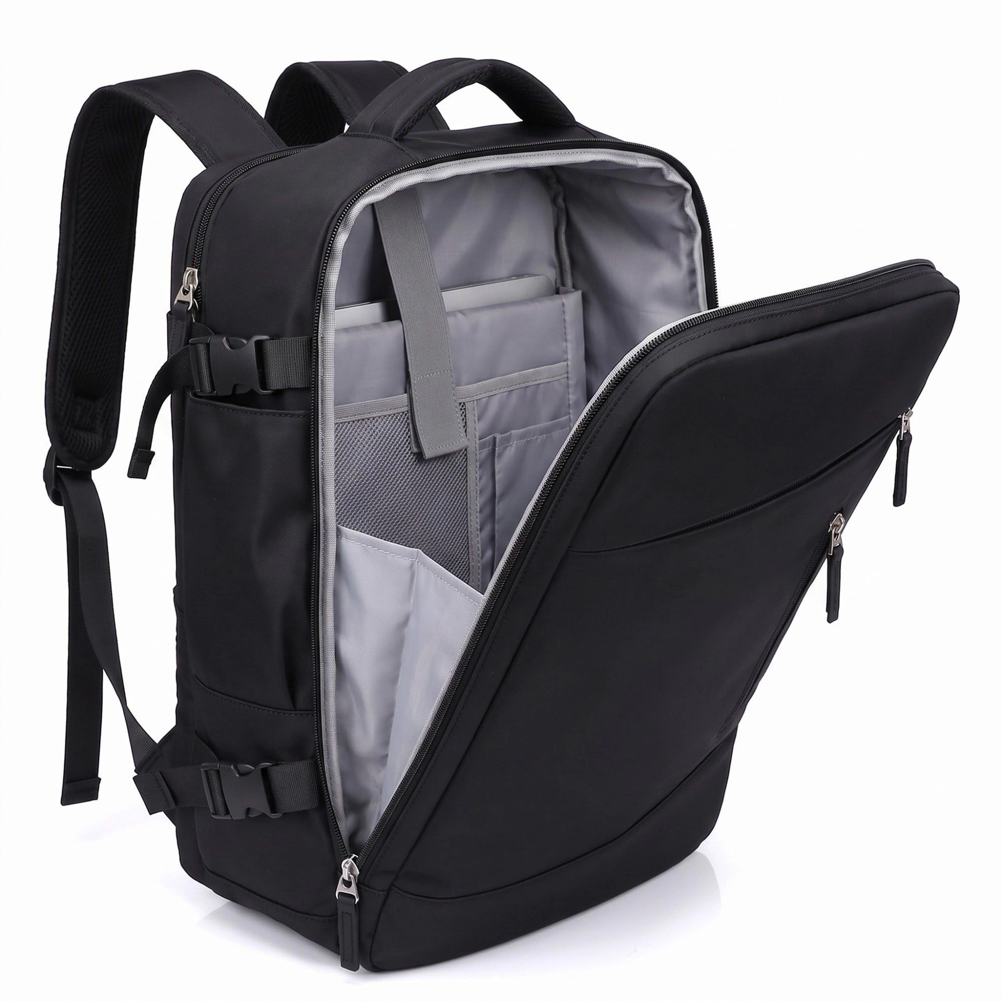 Alilang Women's Multi-Compartment Travel Backpack with Padded Straps, Side Pockets and Compression Buckles