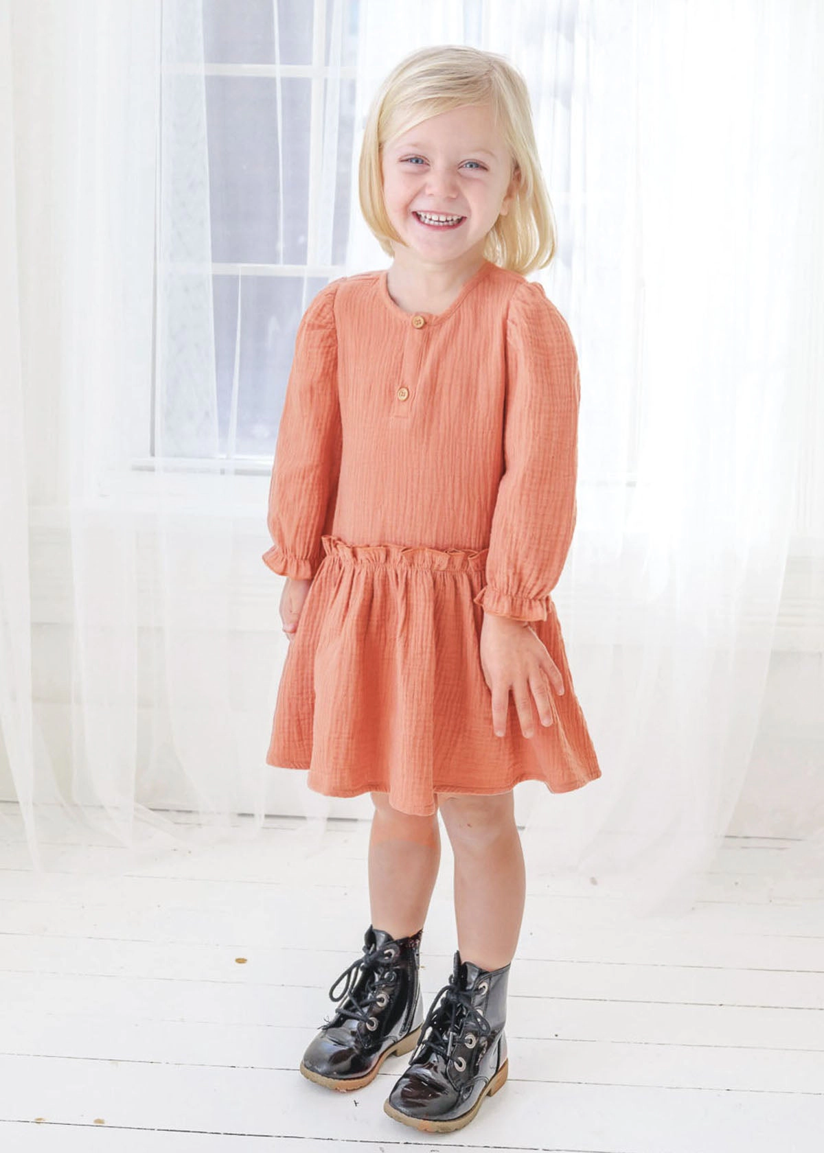 Midnight Poppy Cotton Gauze Dress