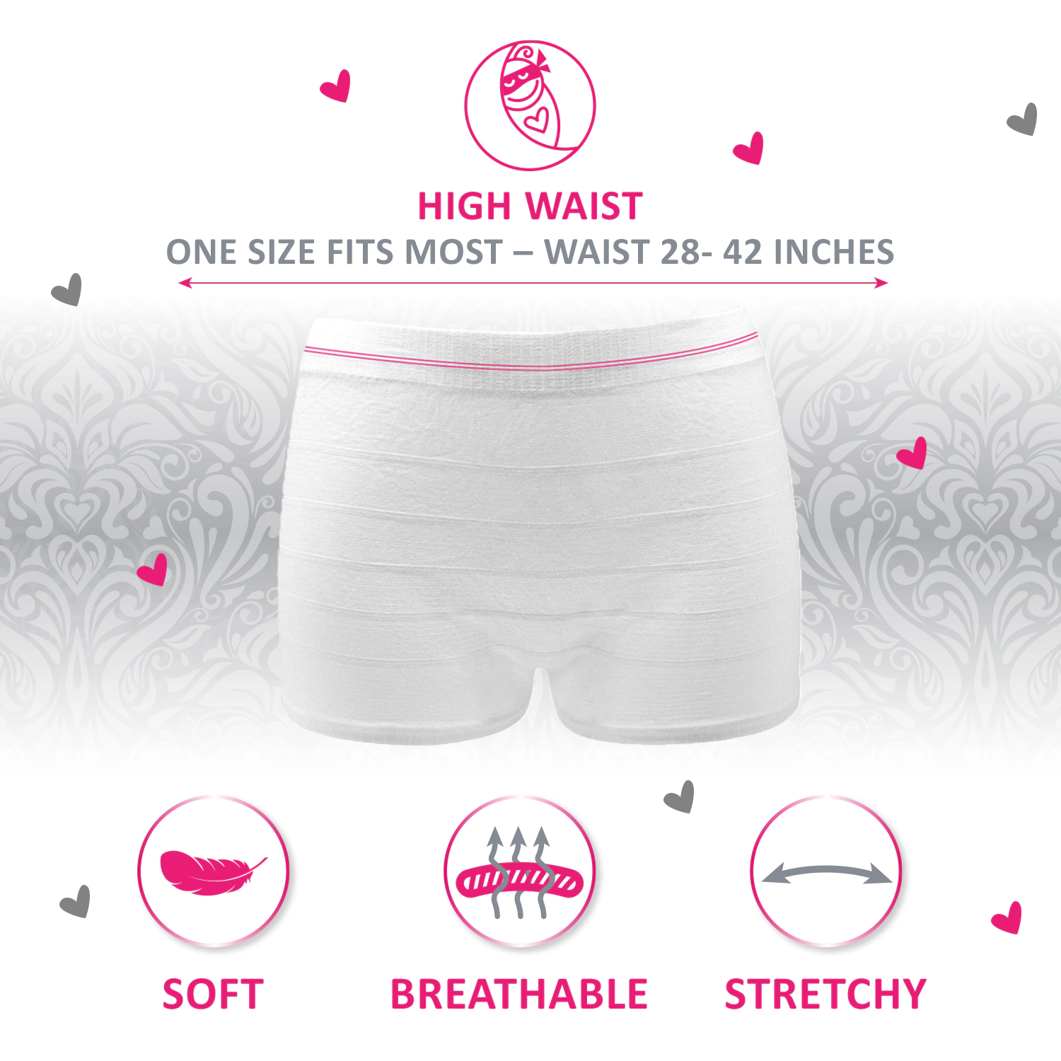 Ninja Mama Women's Serosa Postpartum Disposable Underwear Without Pad Soft & High-Waisted 2 X Packs of 5