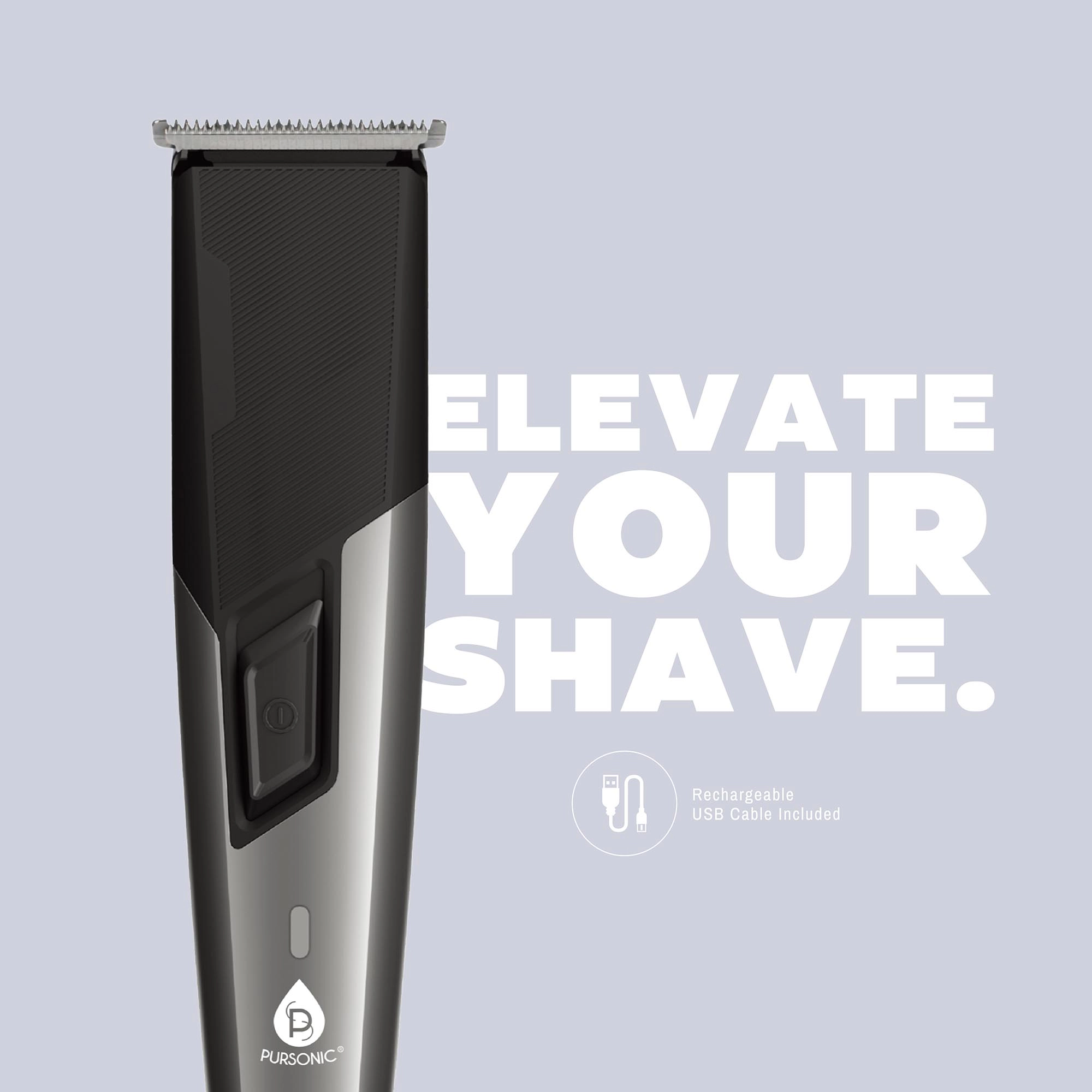 Pursonic Men's Rechargeable Multi-Grooming Kit Mario Lopez Hair, Beard, Nose & Ear Trimmer Set