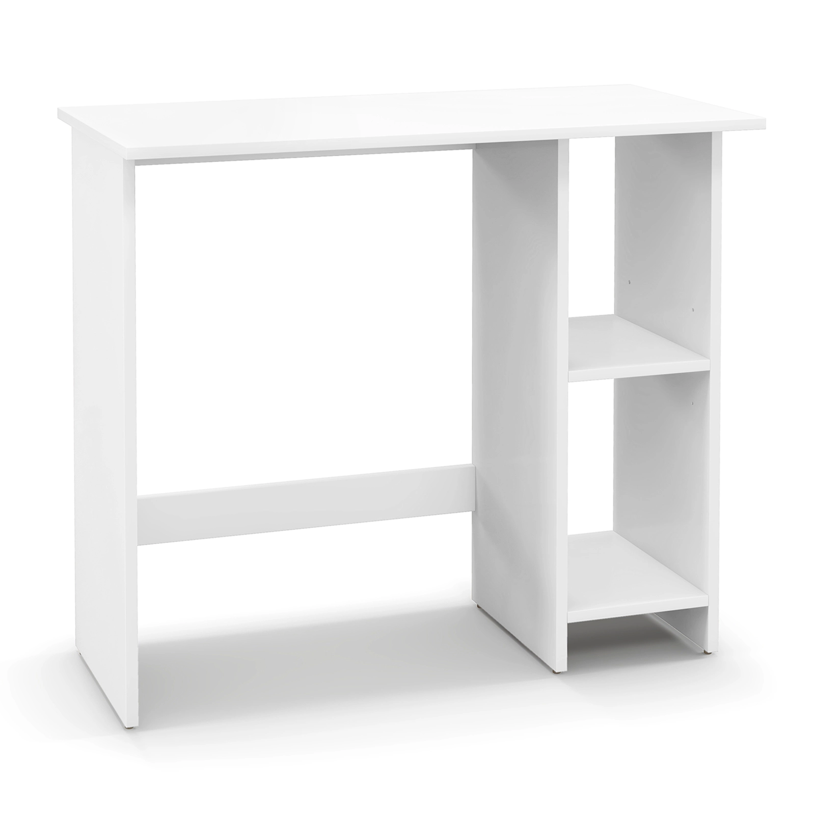 SUGIFT 31.5-Inch White Slim Writing Desk with Adjustable Shelf