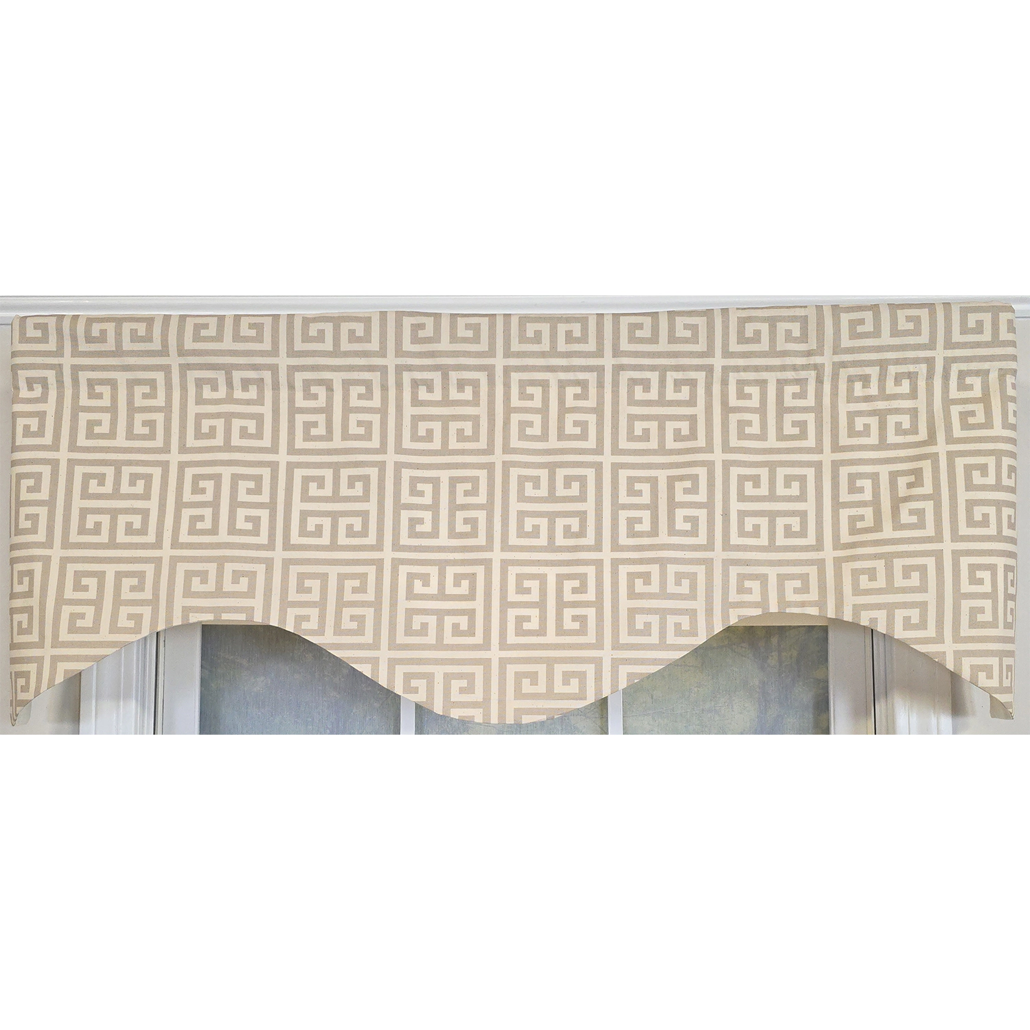 RLF Home 100% Cotton Tower Cornice With Poly/Cotton Ivory lining Rod Pocket Valance 50" x 17" Gray