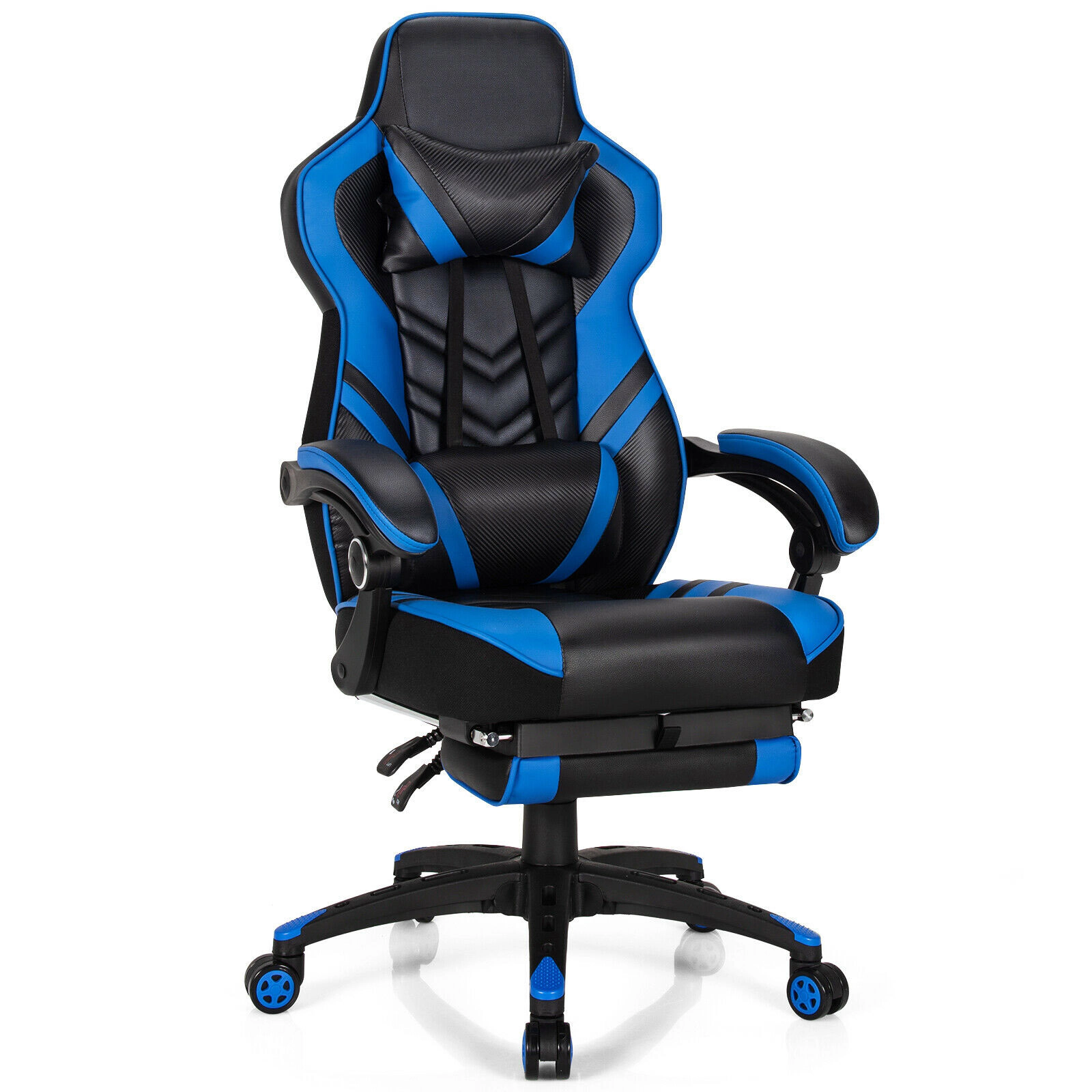 SUGIFT Adjustable Reclining Gaming Chair Footrest 330-Lb Capacity 27 x 27-in Frame 46-49-in High Seat 42-Lb Net Weight