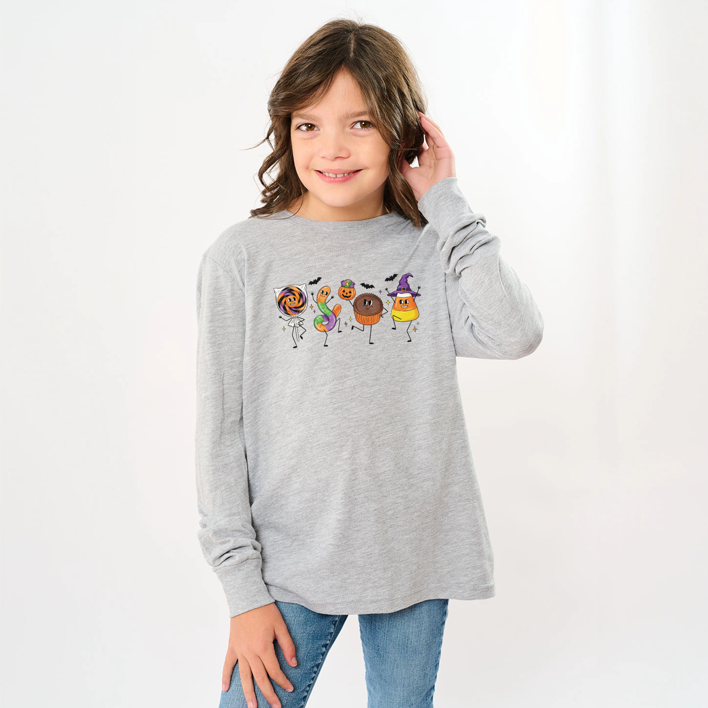 The Juniper Shop - Youth Long Sleeve Graphic T-Shirt Candy Stick Figures