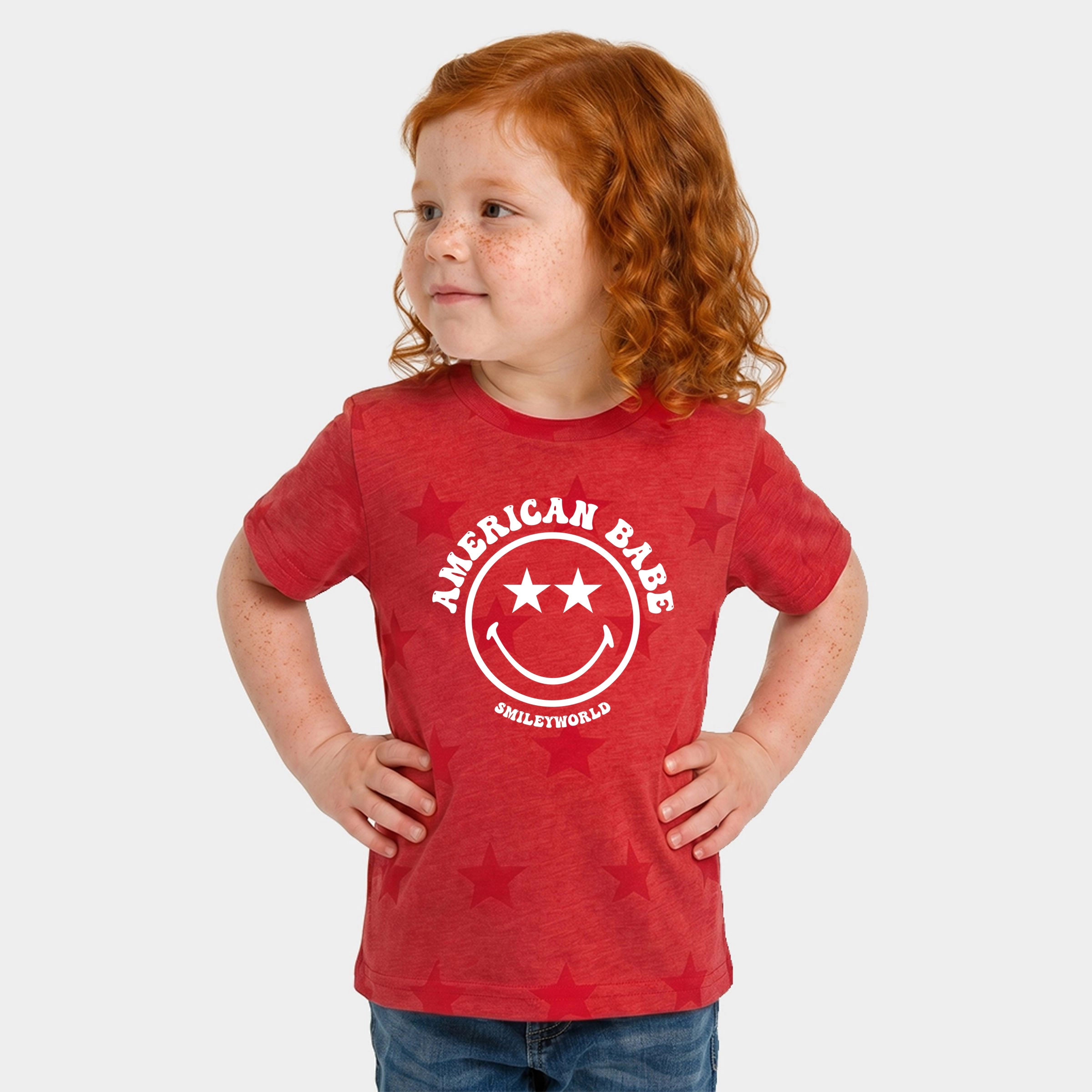 The Juniper Shop - SmileyWorld American Babe Toddler Short Sleeve Star Tee