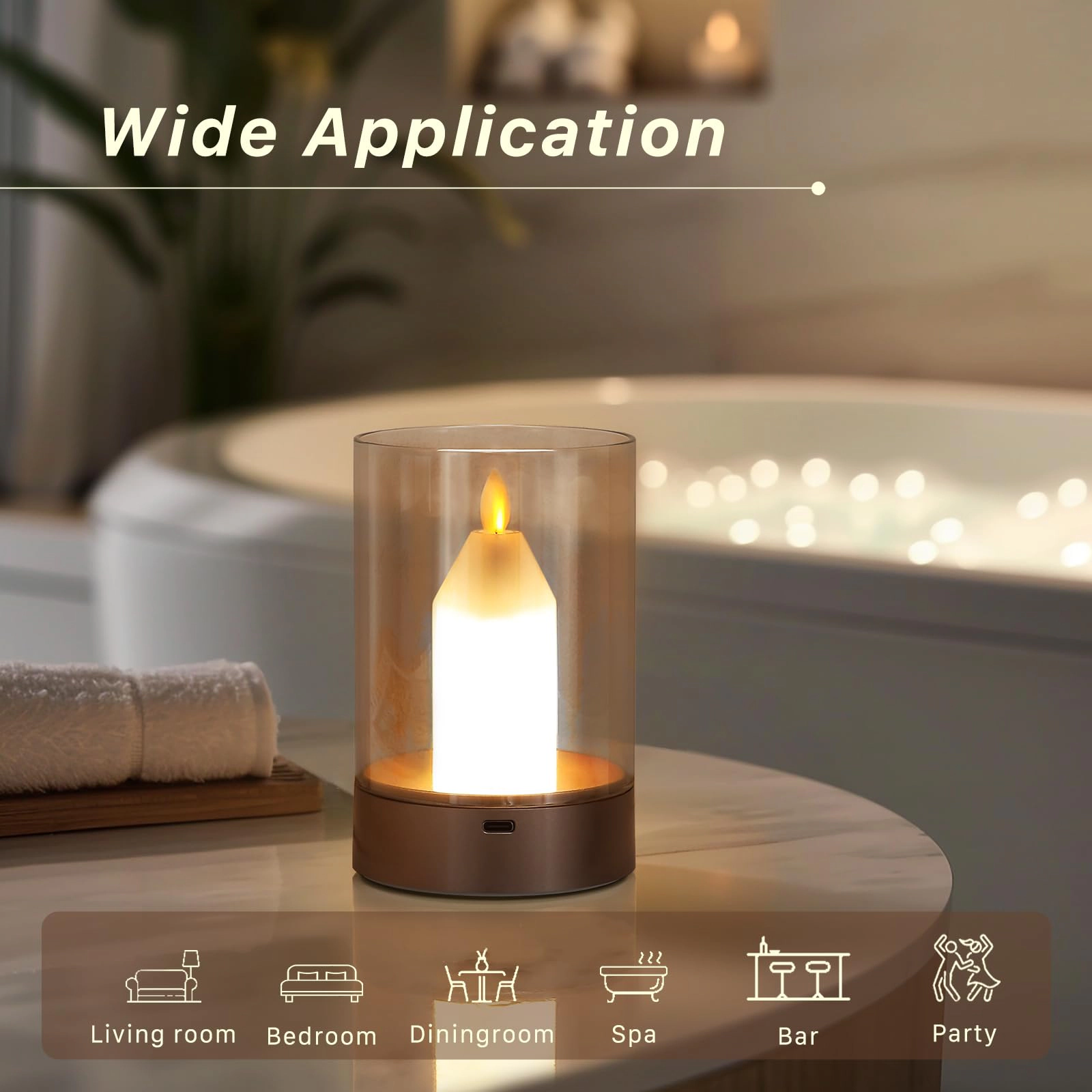 EP LIGHT Flameless Candle Table Lamp LED Night Light Motion Sensor