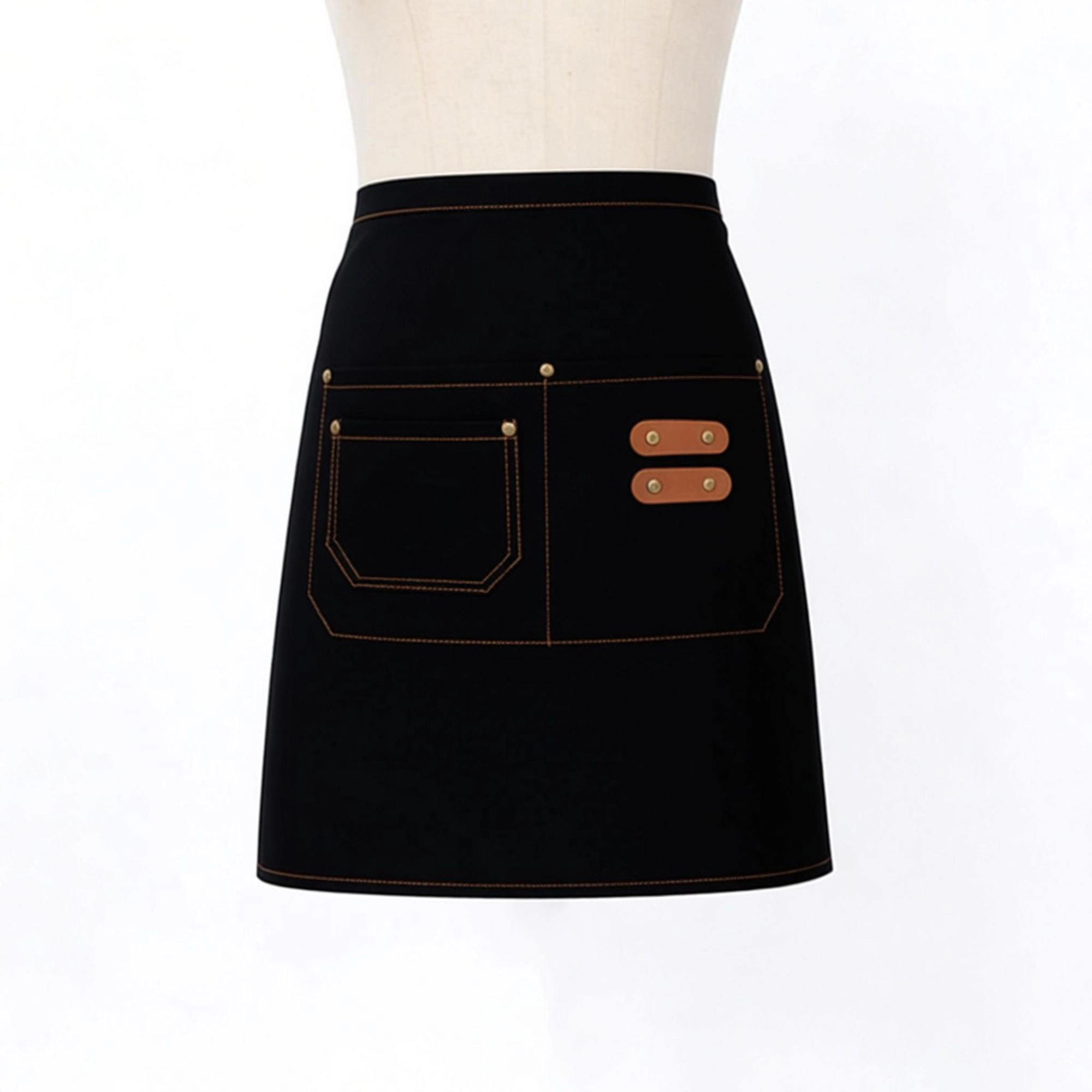 Alilang Unisex Waist Apron with Multi Pocket Storage Adjustable Tie Straps Half for Kitchen Cooking Work