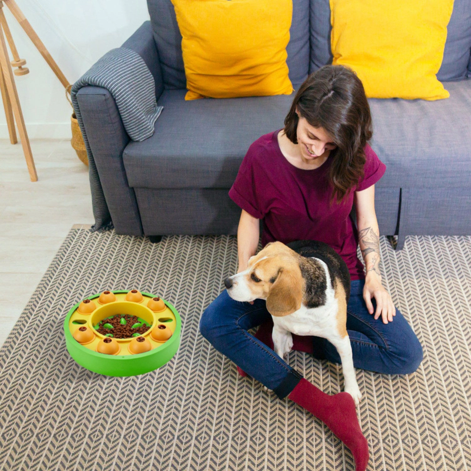 GBruno Interactive Puzzle Dog Food Feeder Slow Bowl