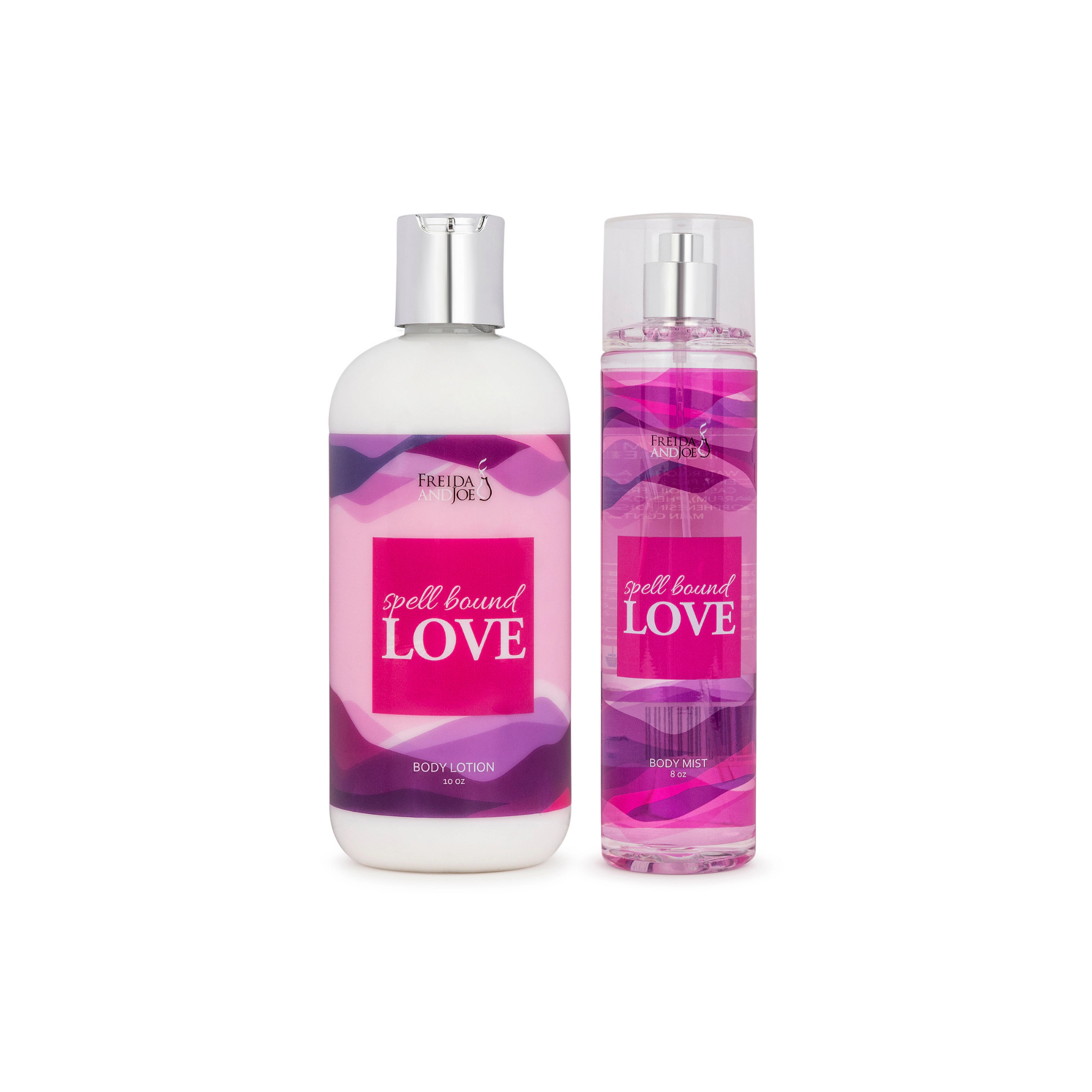 Freida and Joe Women 10oz Deep Moisturizing Fragrance Body Lotion & 8 oz. Fine Fragrance Body Mist Set Spell Bound Love