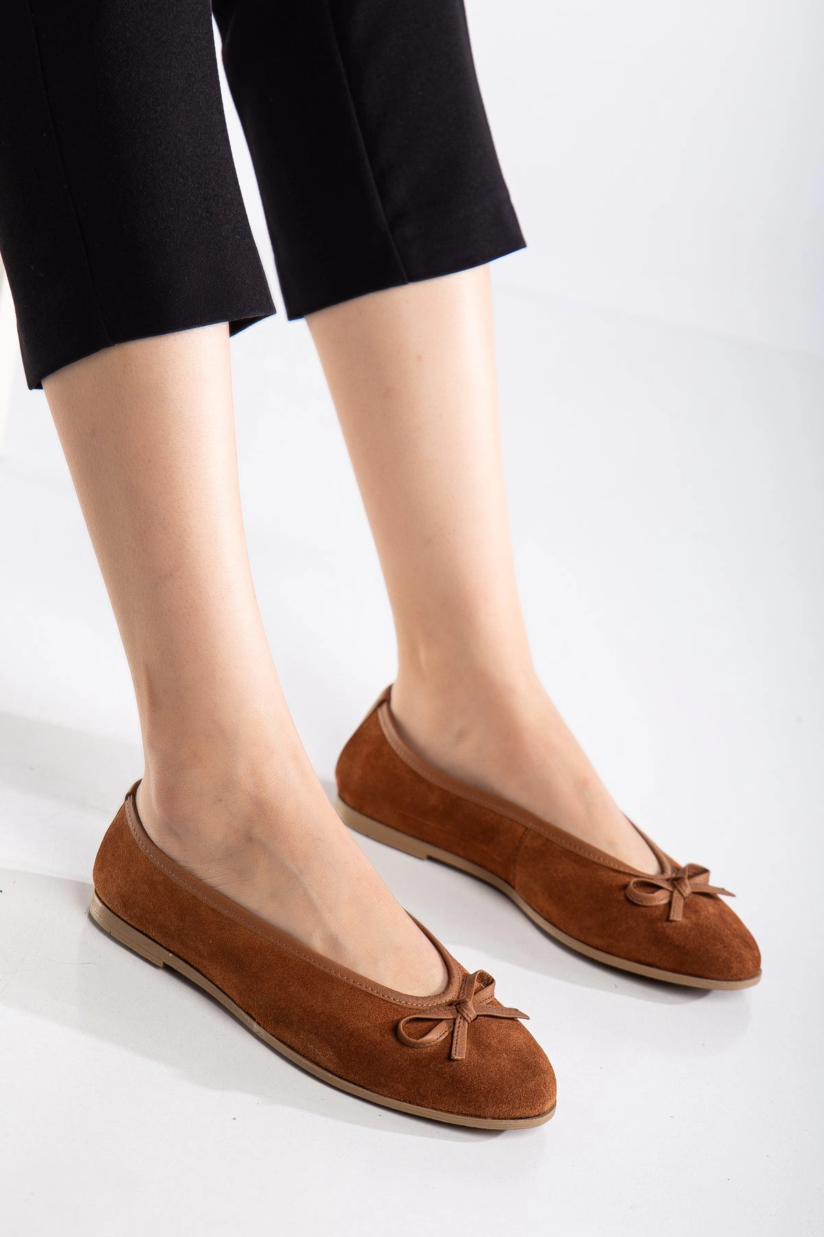 Forever & Always Womens Freya Leather Ballerina Flats