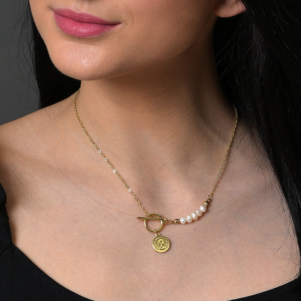 SOHI Women's Gold Link Chain Necklace