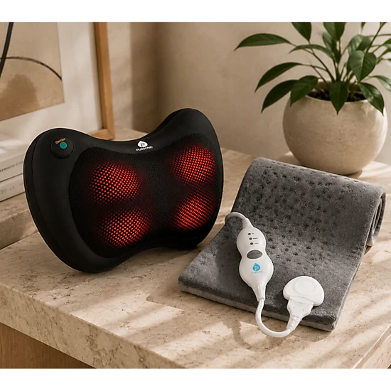 Pursonic Unisex Shiatsu Massage Therapy Set with Heating Pad