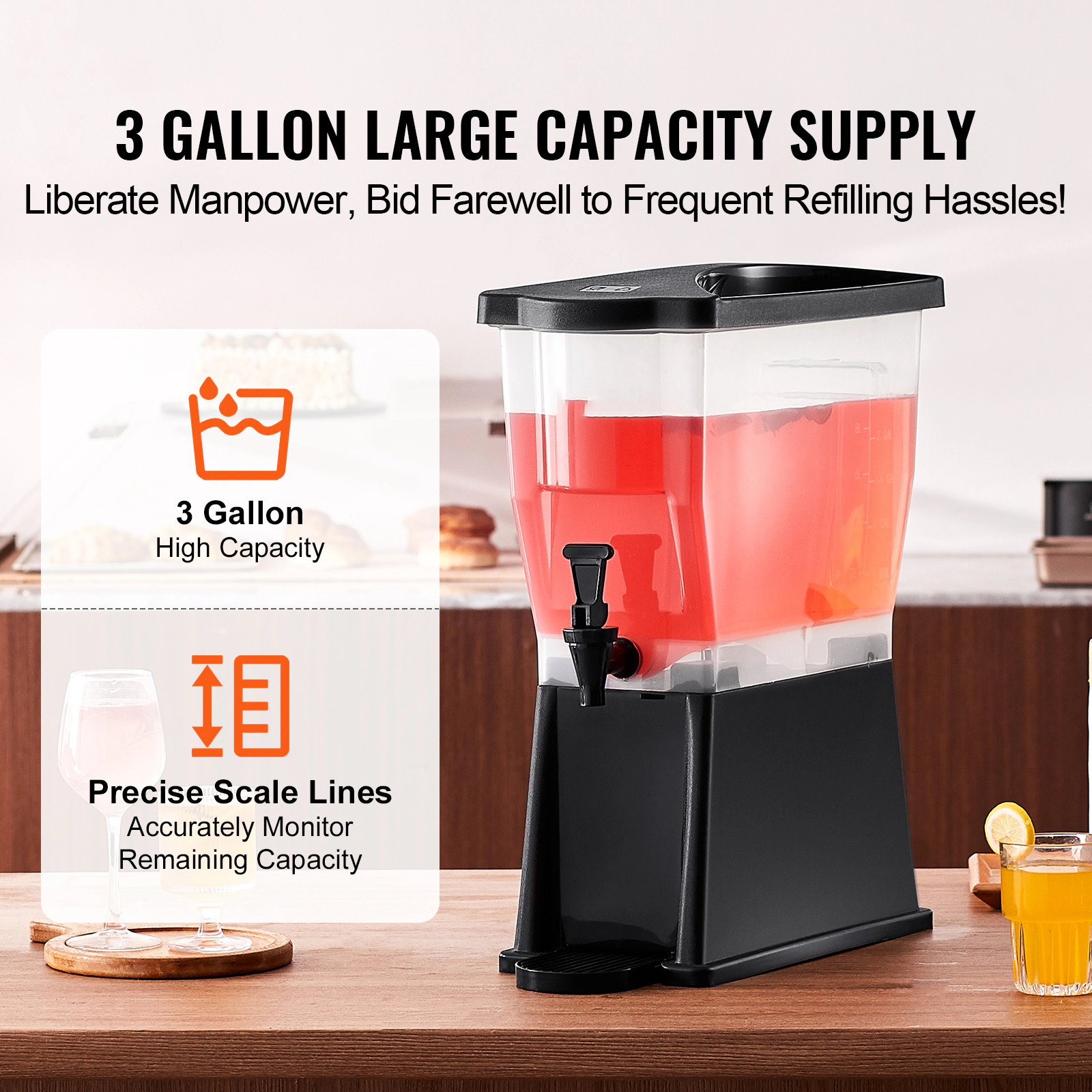 HONGGE Beverage Dispenser, Drink Dispenser for Parties, Juice with Stand Spigot