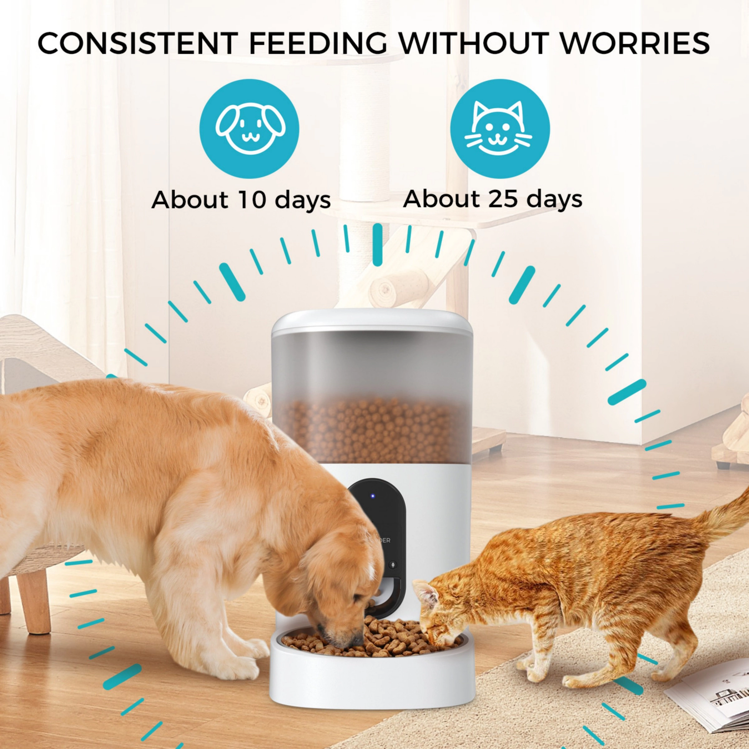 Eco4life 6L Smart WiFi Automatic Pet Feeder 10 Daily Feeds