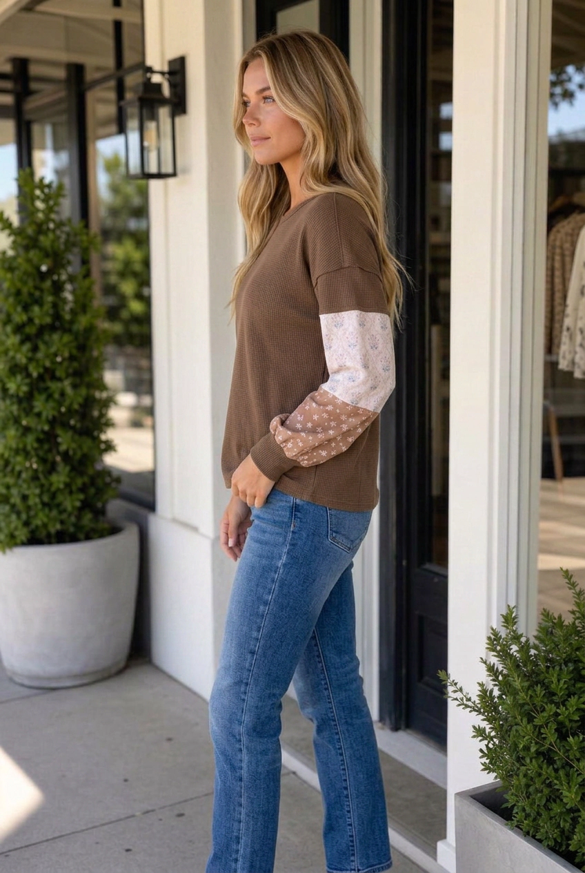 Threaded Pear Women's Rosario Pullover Tunic Top Long Sleeve