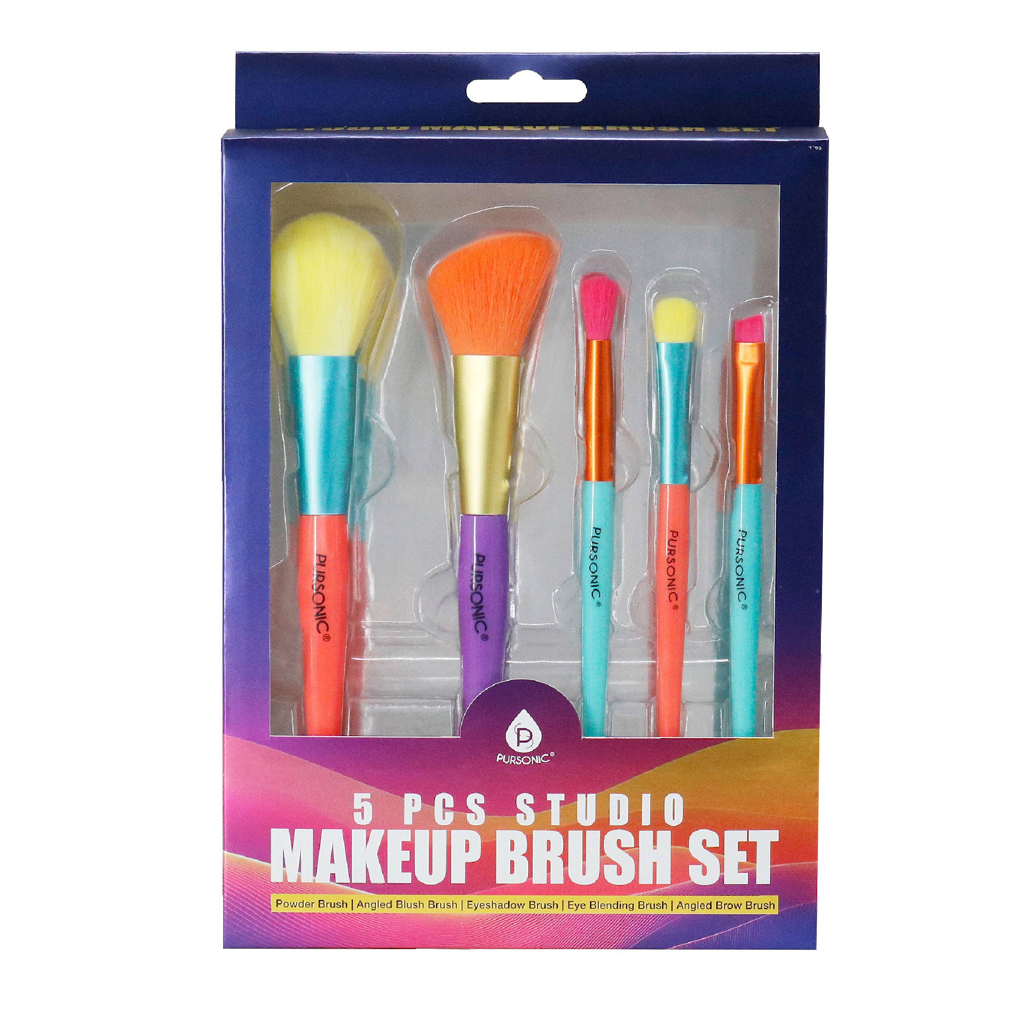 Pursonic Women's Synthetic Makeup Brush Set 5 Piece Studio Collection