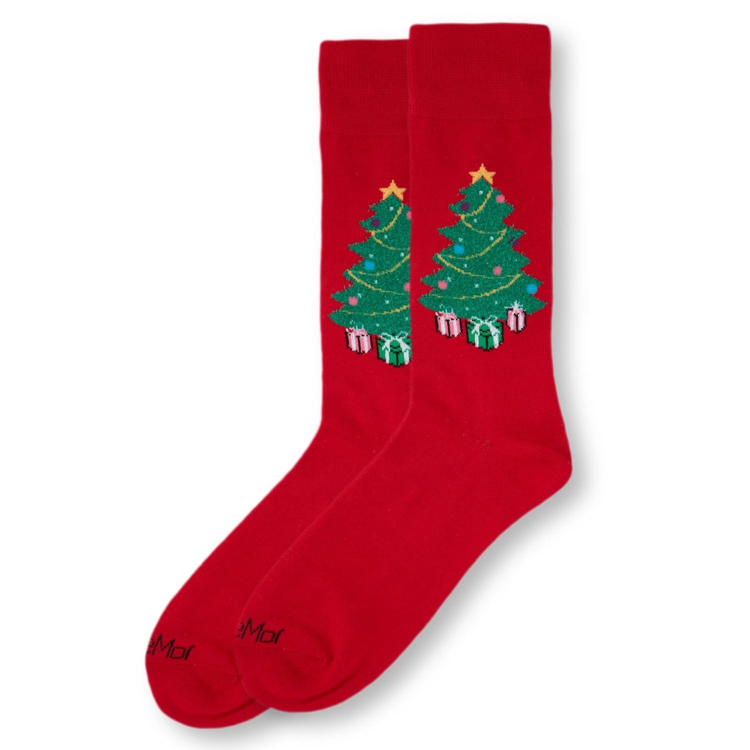 Memoi Men's Festive Christmas Tree Holiday Novelty Crew Socks