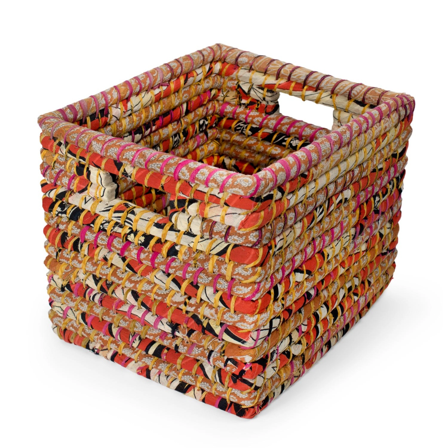 Ten Thousand Villages Sari Storage Basket 12H