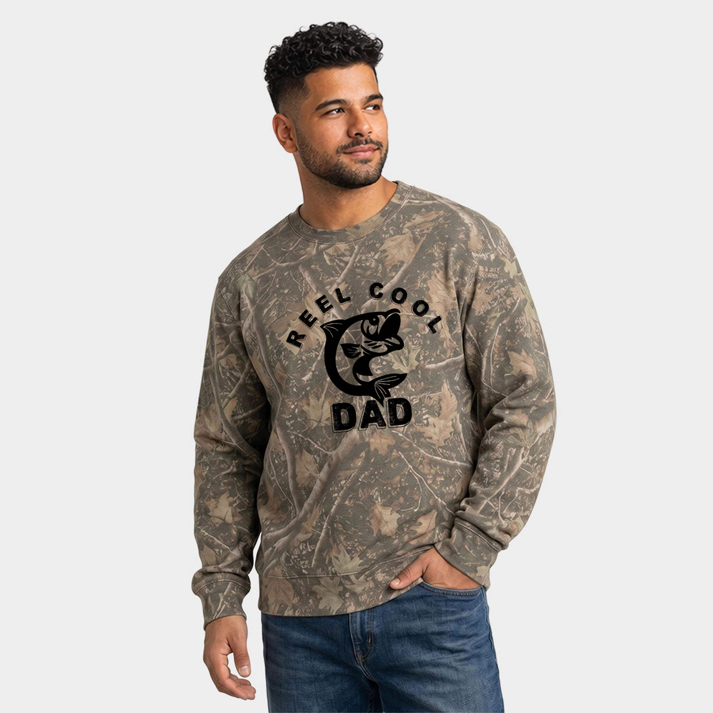 Simply Sage Market - Men's Camo Sweatshirt Reel Cool Dad