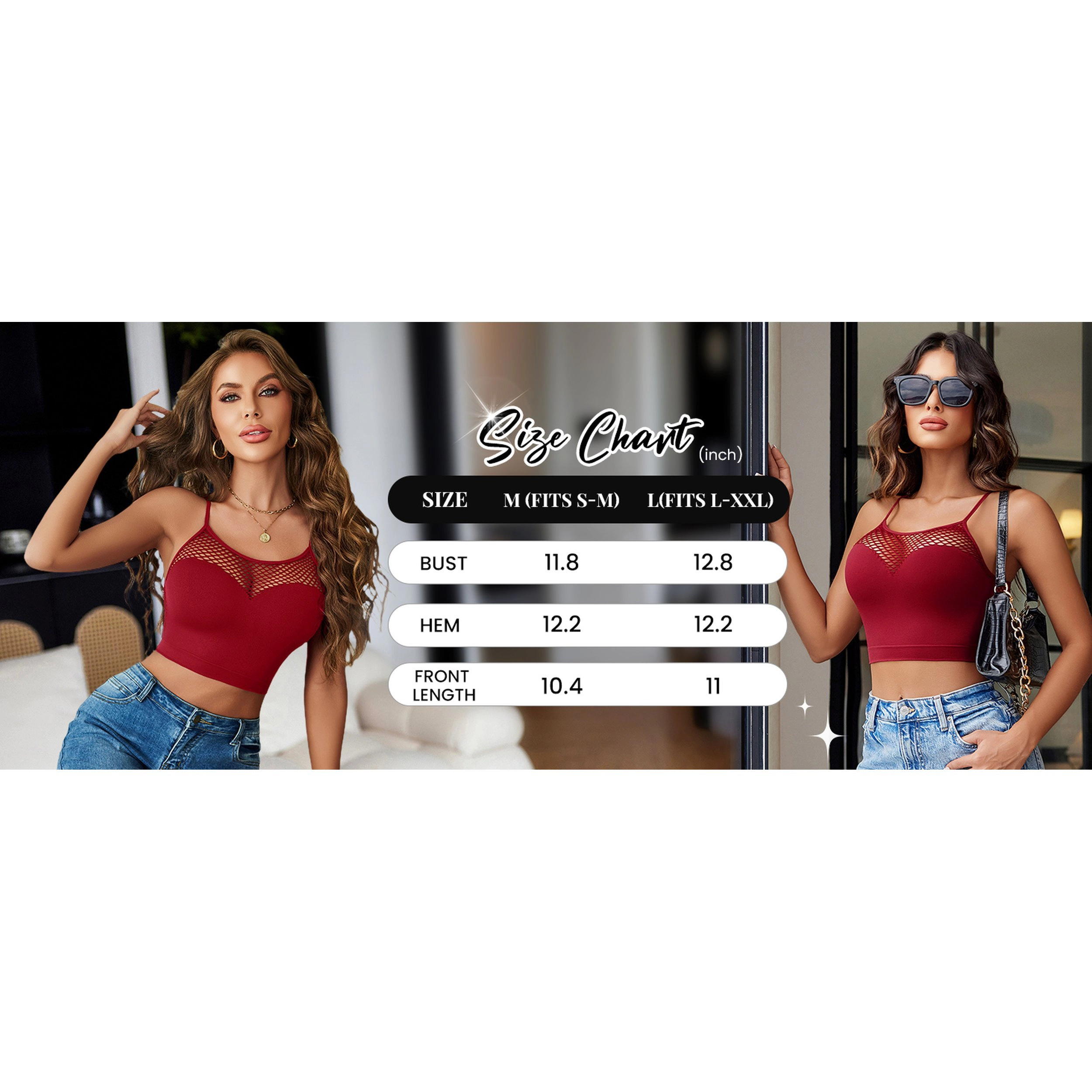 Avidlove Women's High Neck Fishnet Hollow Out Mesh Crop Top