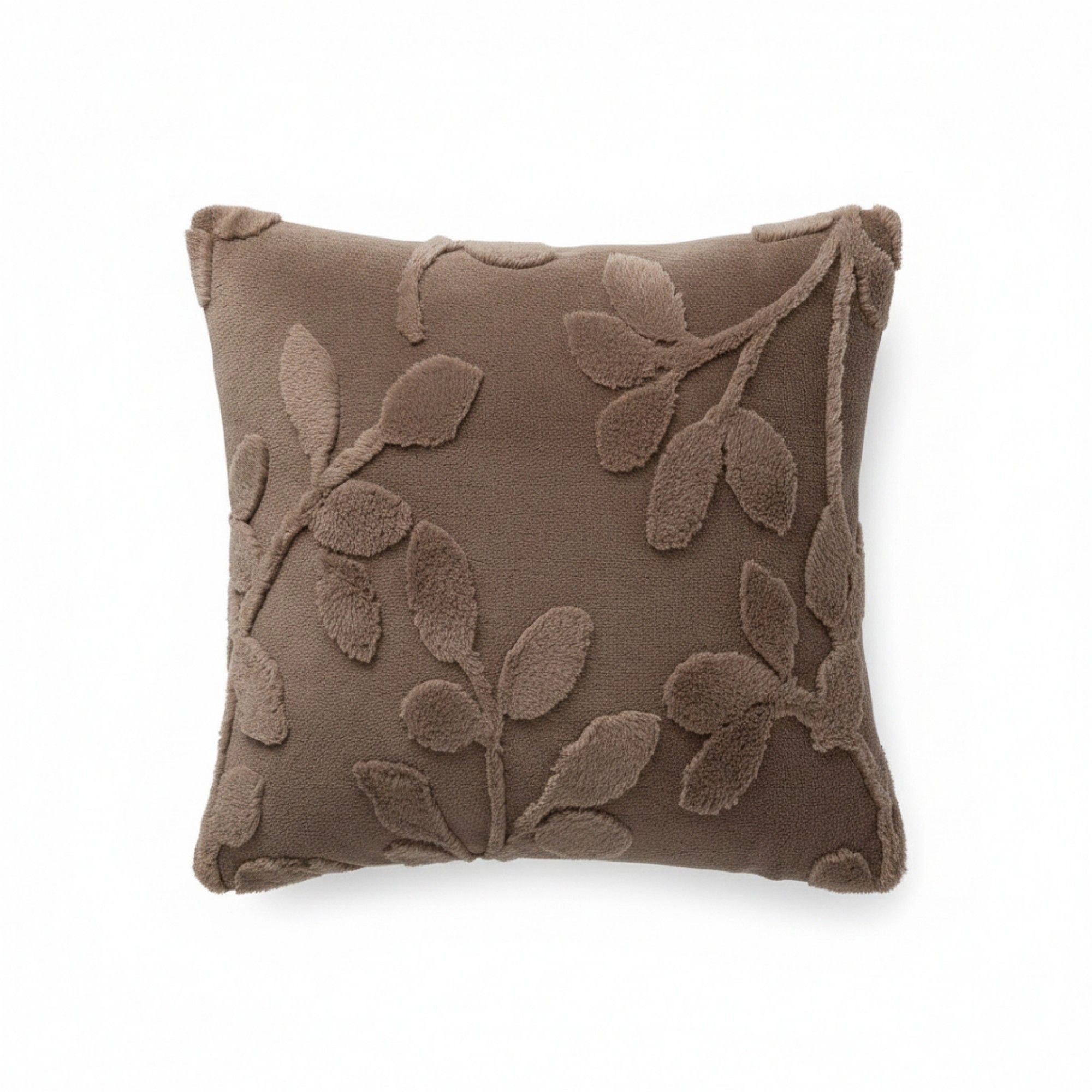 Alilang Unisex Embossed Botanical Decorative Throw Pillow Cover 1 Pack with Floral Vine Pattern Square Cushion 17.