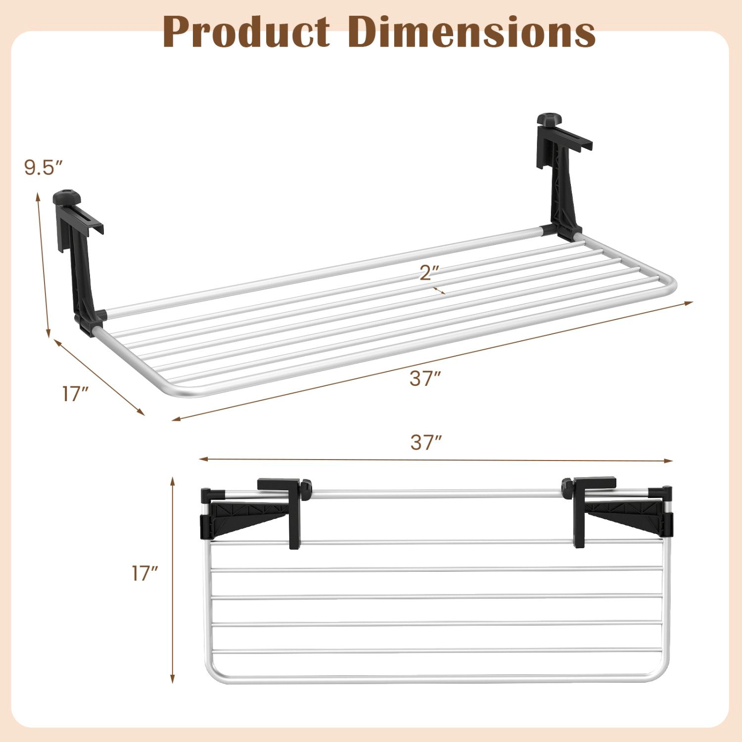 SlickBlue Adjustable Folding Laundry Drying Rack, Aluminum Frame