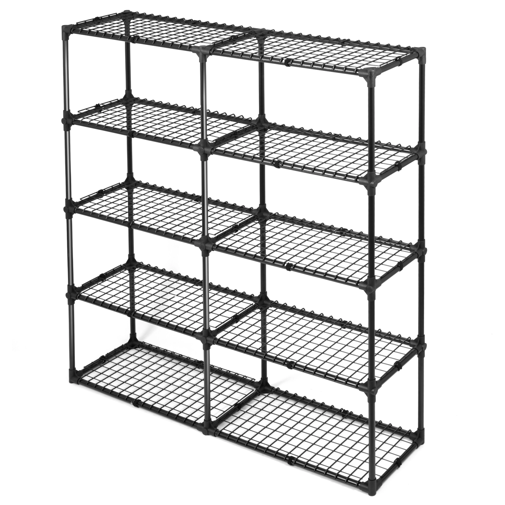 Flynama 4 Tier Black Steel Utility Shelving 57W x 45H in Heavy Duty Storage Rack for Home Office and Garage