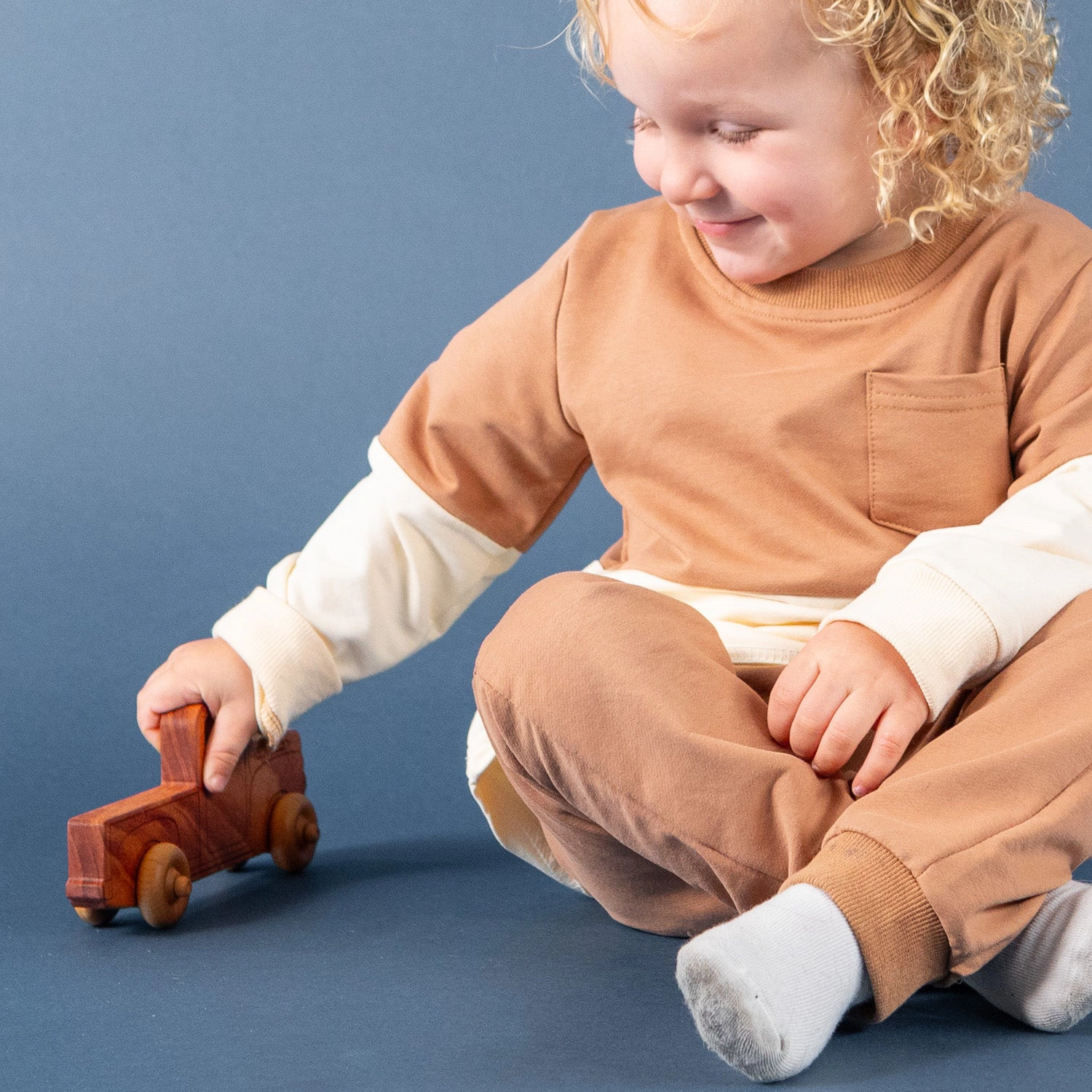 Montessori 5.5" Wooden Pickup Truck for Toddlers 1–3 - Eco-Friendly Mahogany Toy - Made in USA
