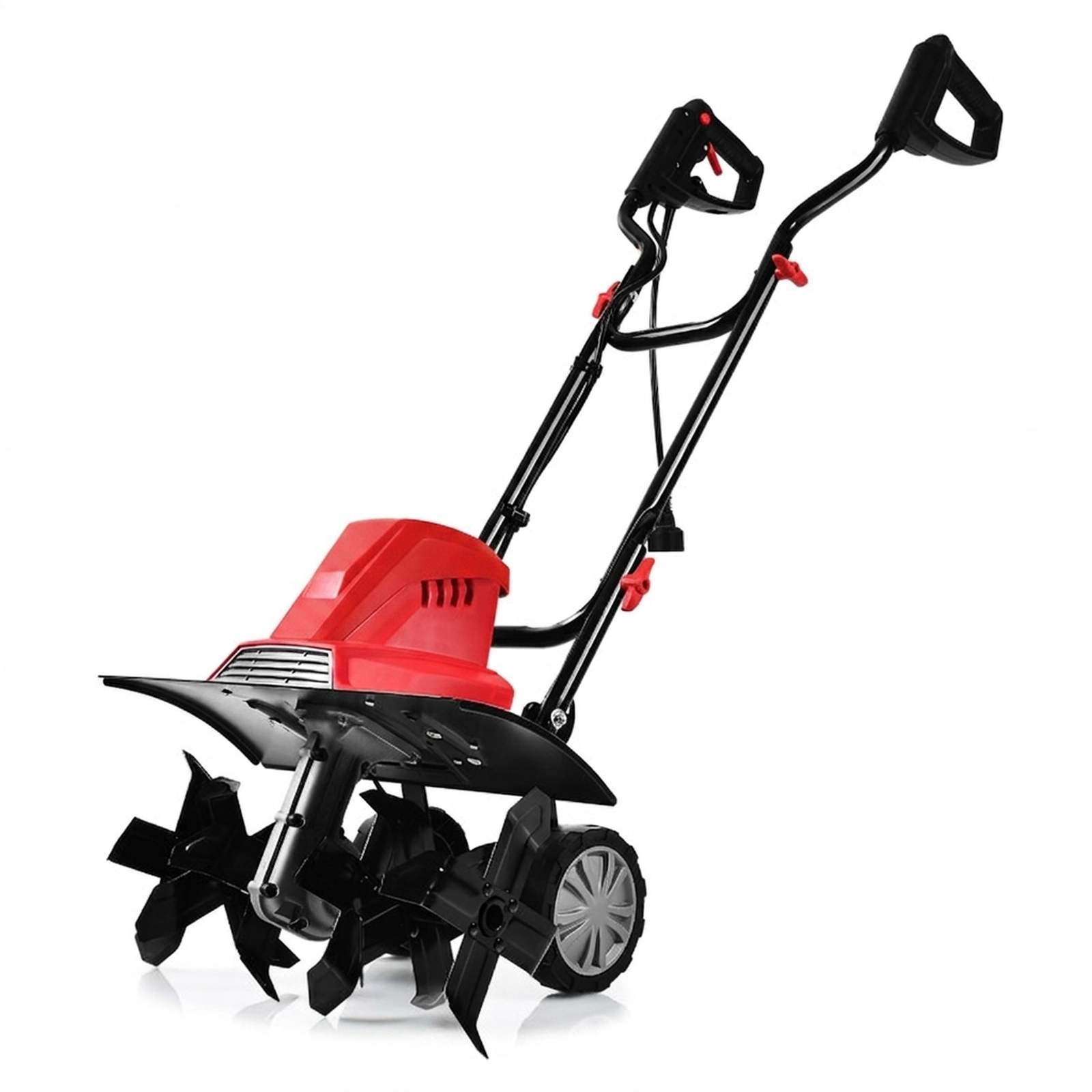 SUGIFT 17-Inch 13.5 Amp Corded Electric Tiller and Cultivator 9-Inch Tilling Depth Red+black
