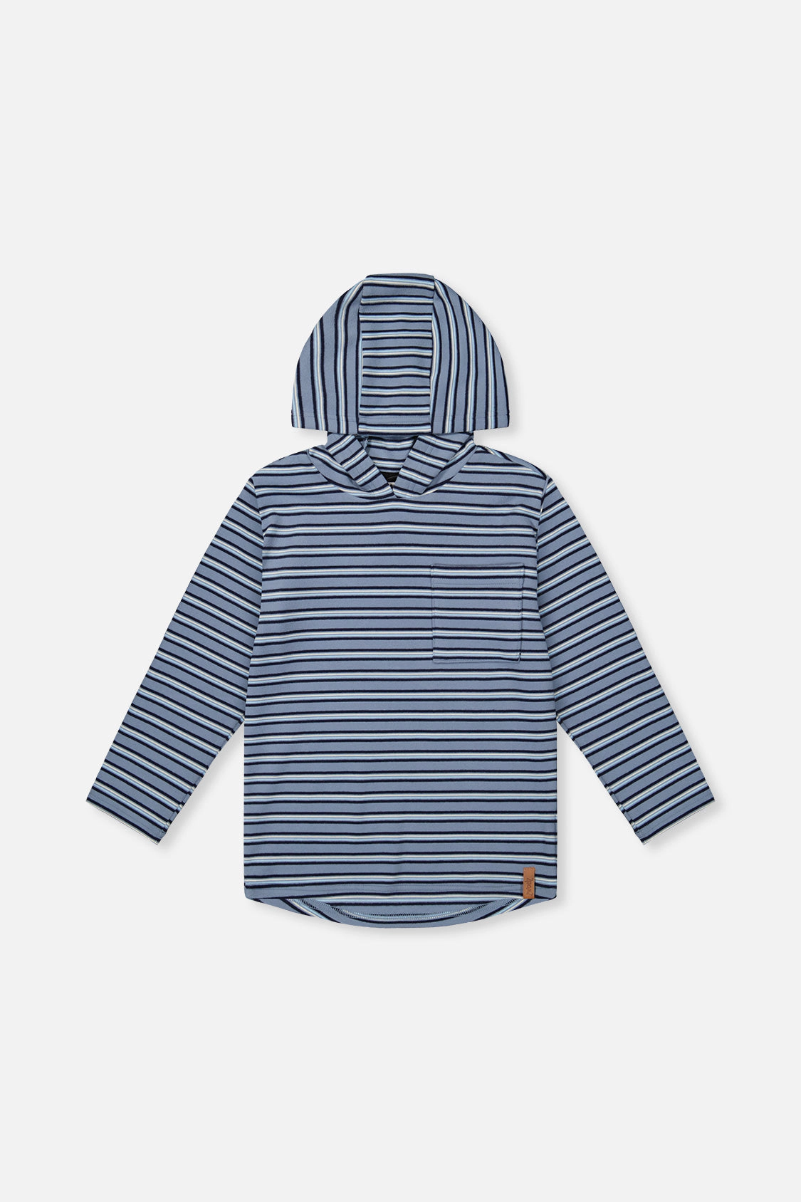 Deux par Boys Striped Brushed Jersey Long Sleeve Hooded T-Shirt