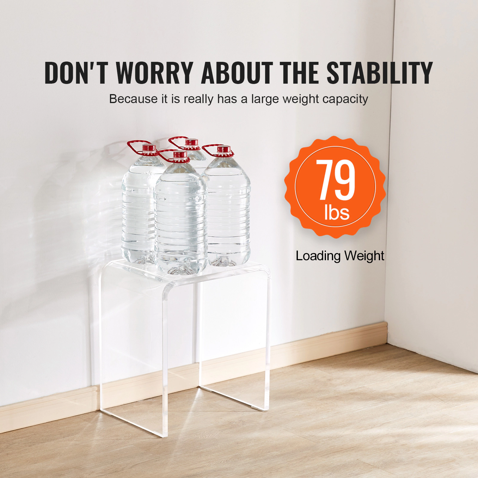 HONGGE Acrylic Table Acrylic End Table Clear Acrylic Side Table for Drink Food Snack used in Living Room Bedroom and