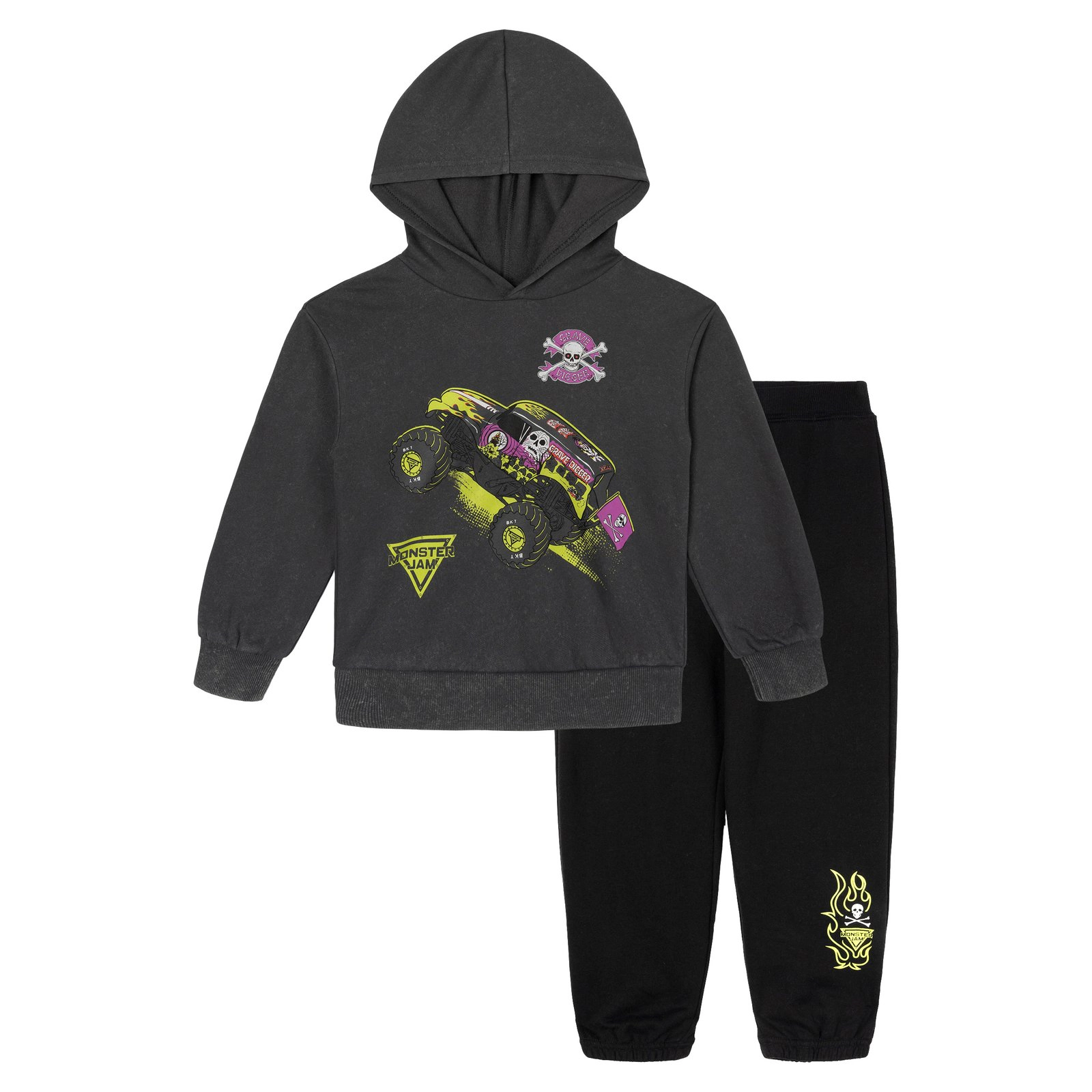 Monster Jam Boys' Fleece 2-Piece Hoodie and Pants Set