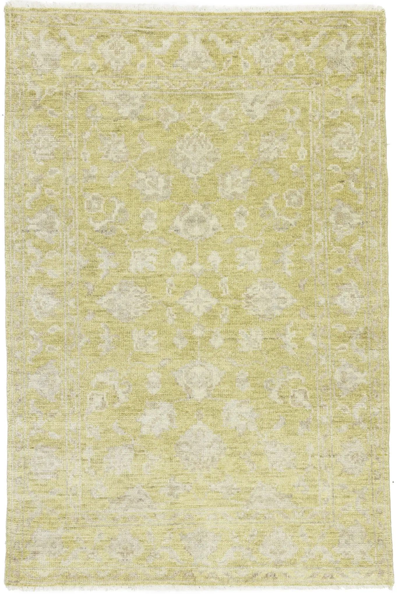 Magic Rugs Muted Golden Yellow Floral 3X5 Transitional Oriental Rug