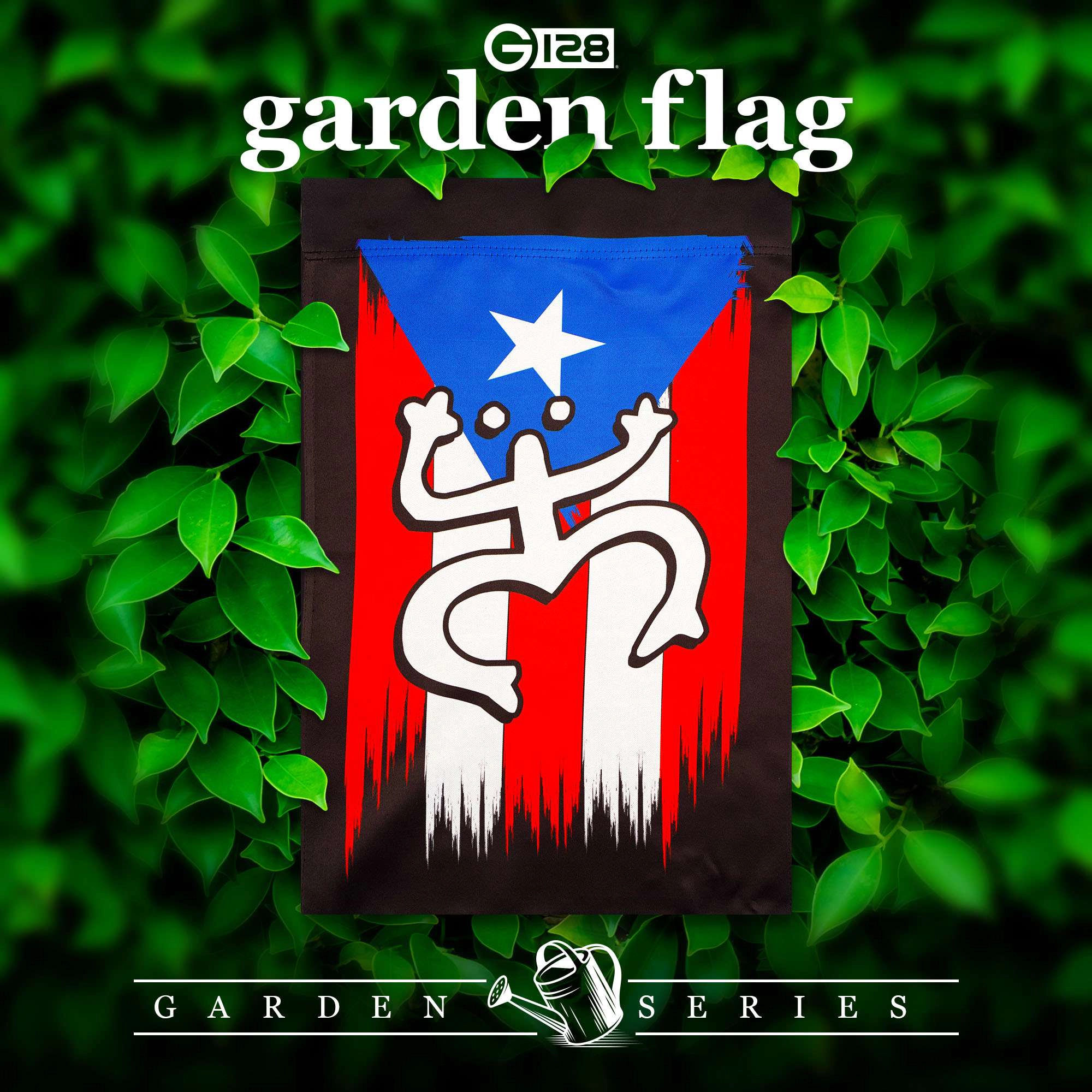 G128 Puerto Rico Coqui Frog 12x18 Double-Sided Blockout Garden Flag