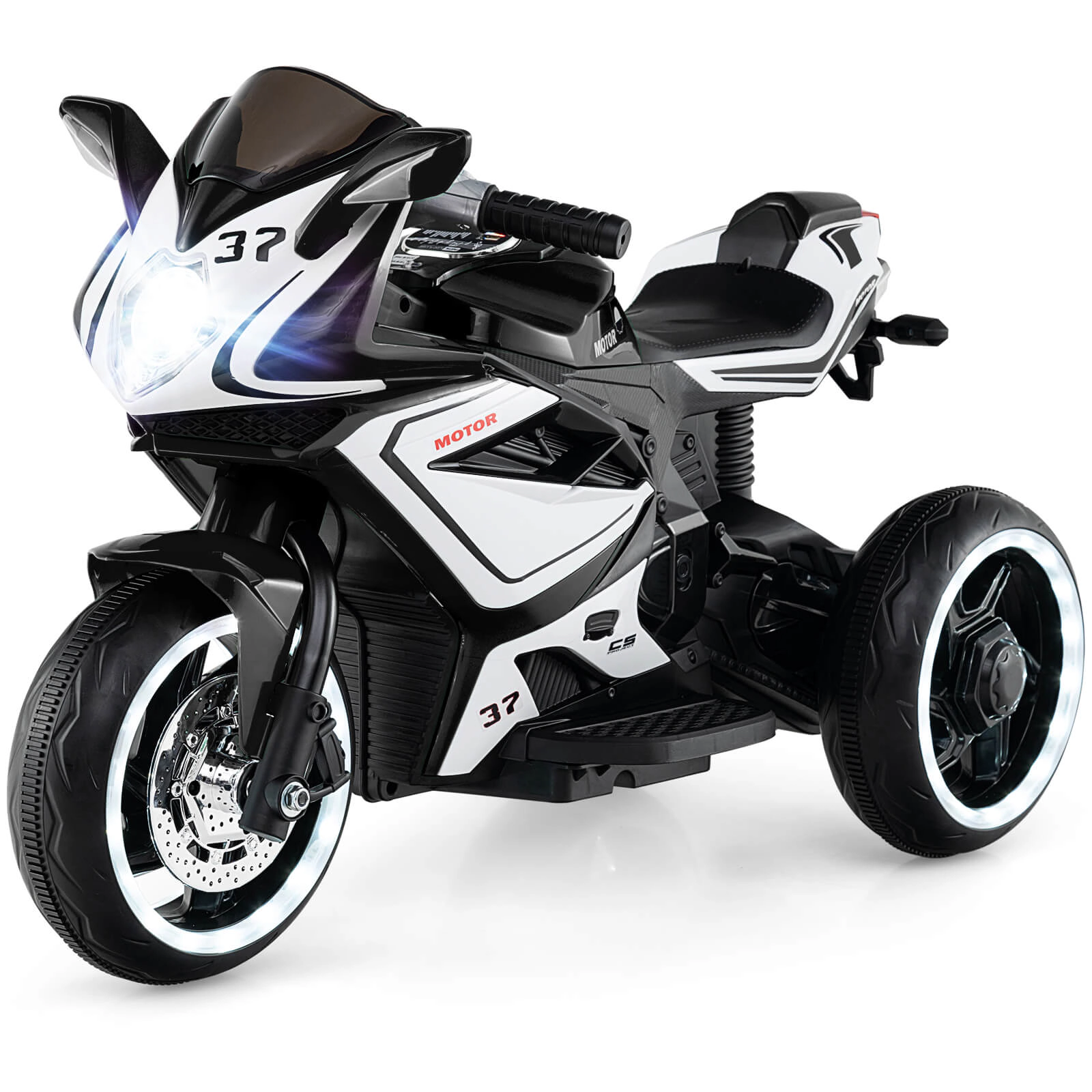 Costway Kids Ride on Motorcycle 6V Battery Powered Mini Electric Motorbike with LED Lights
