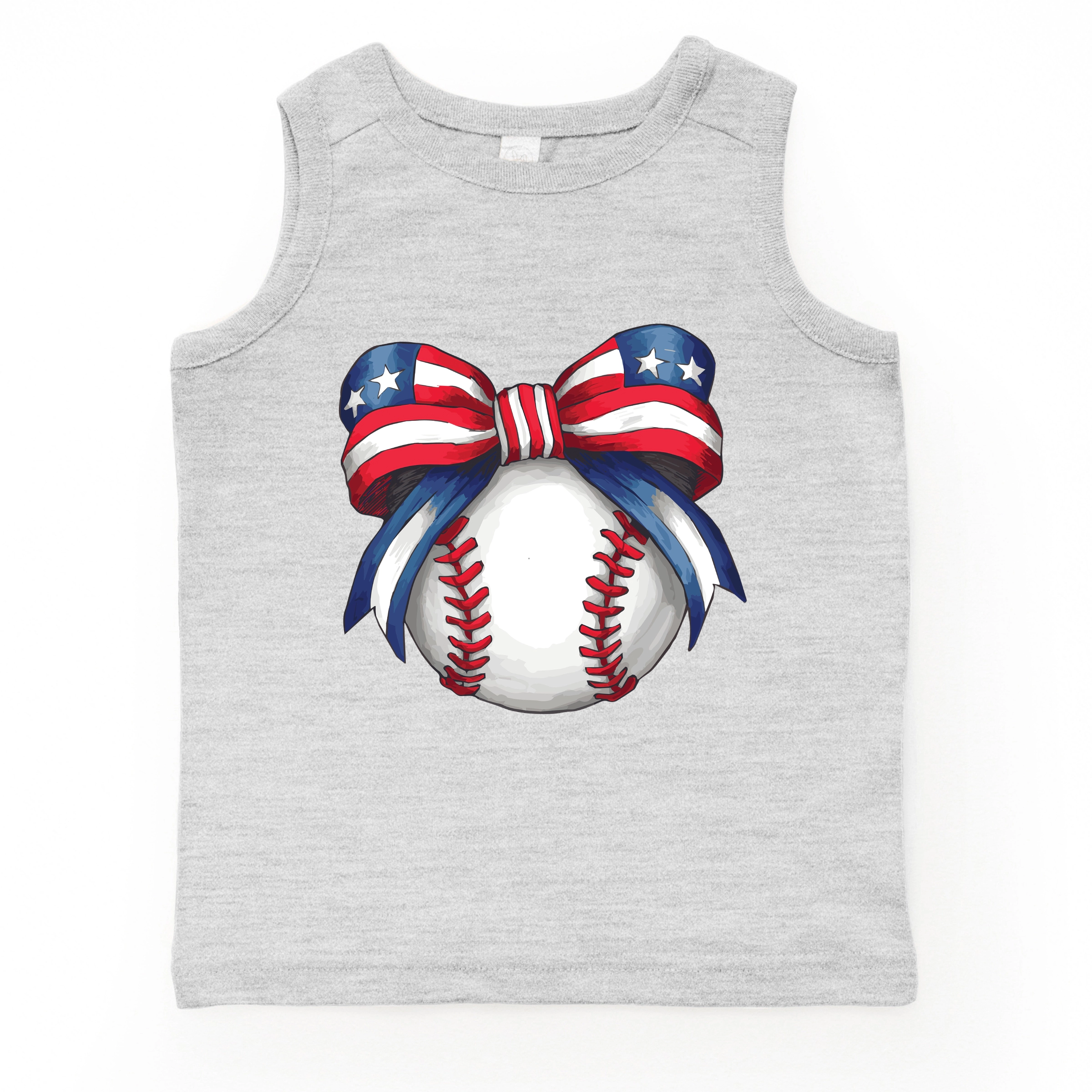 The Juniper Shop - Coquette Patriotic Baseball Youth Tank Top