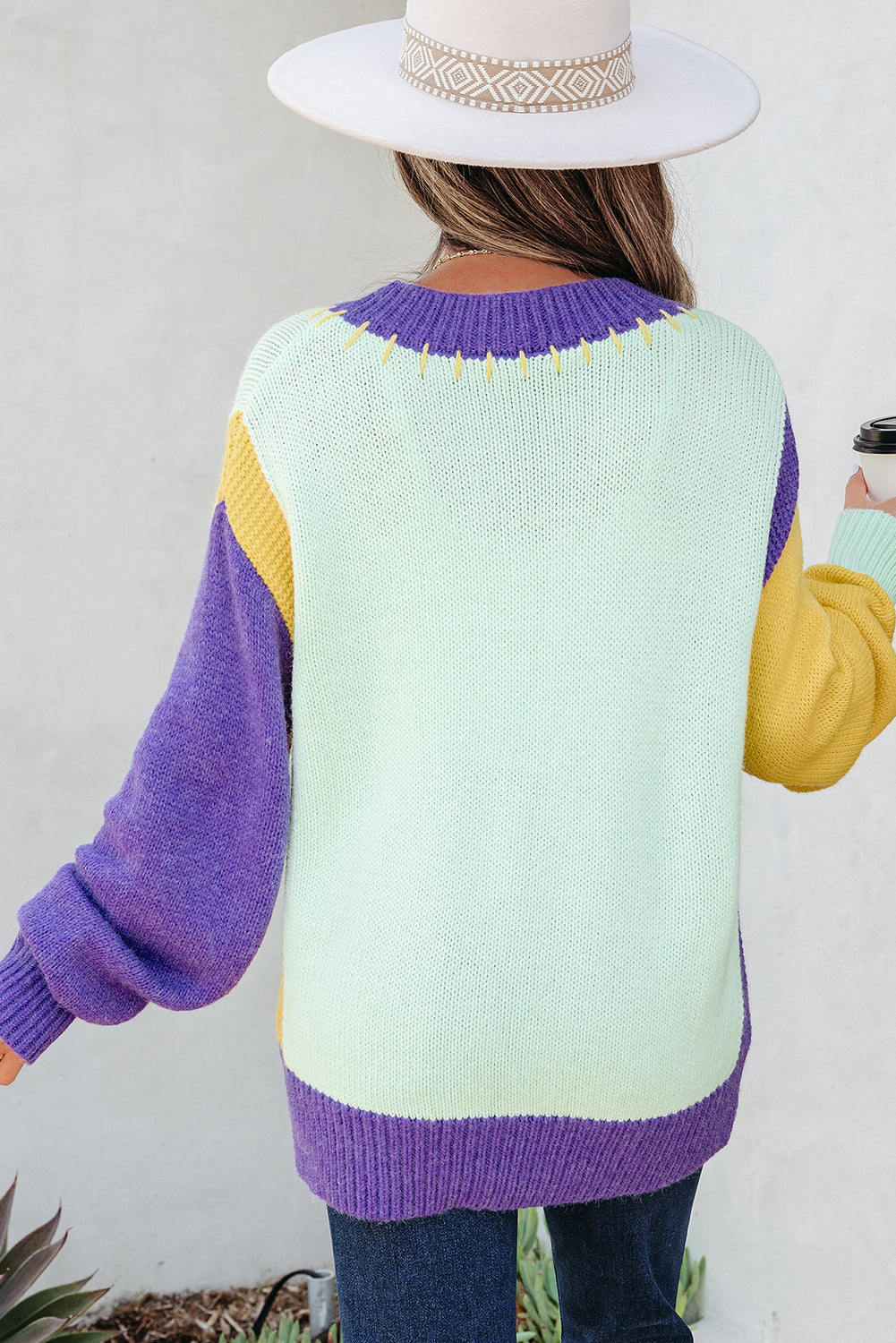 Threaded Pear Women's Colette Knitted Drop Shoulder Sweater