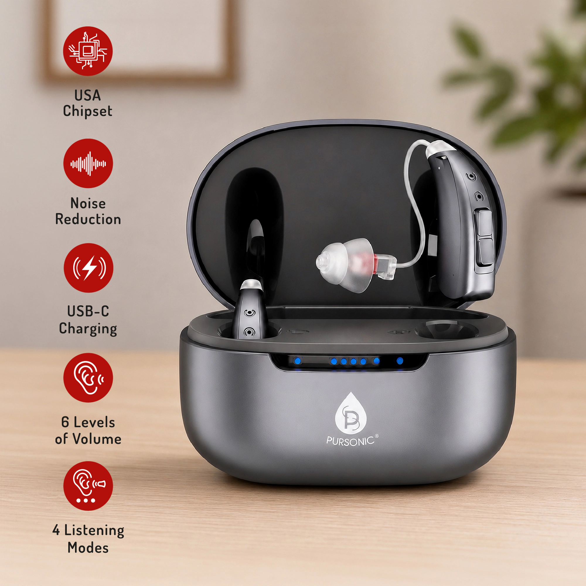 Pursonic Bluetooth OTC Hearing Aids for Adults