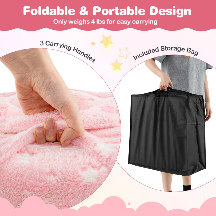 Hivvago Foldable Floor Mattress For Kids With Washable Flannel Cover