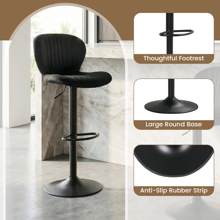 Hivvago Adjustable Counter Height Chairs Set Of 4 With Velvet Upholstered Backrests