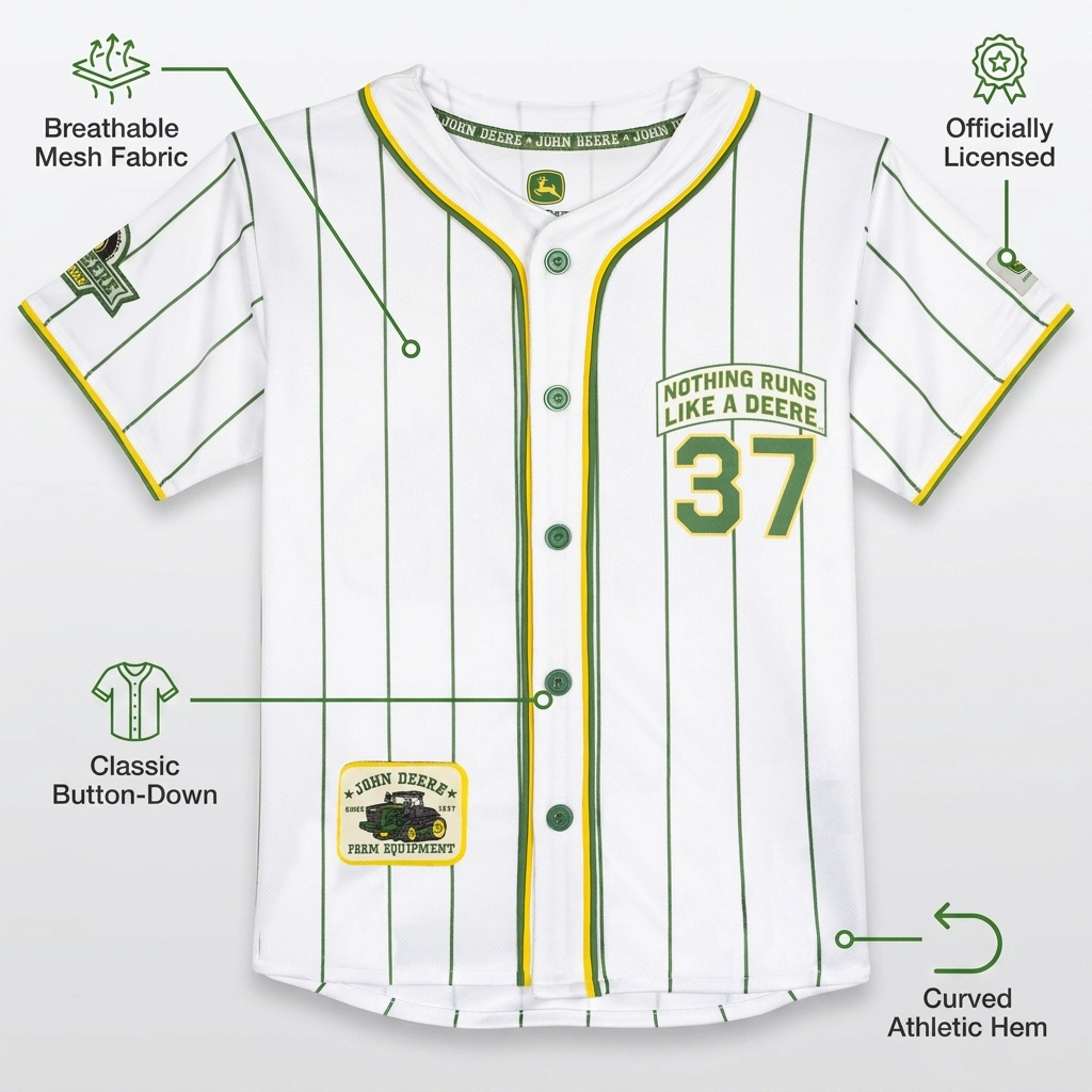 John Deere Boys' Baseball Button Front Shirt