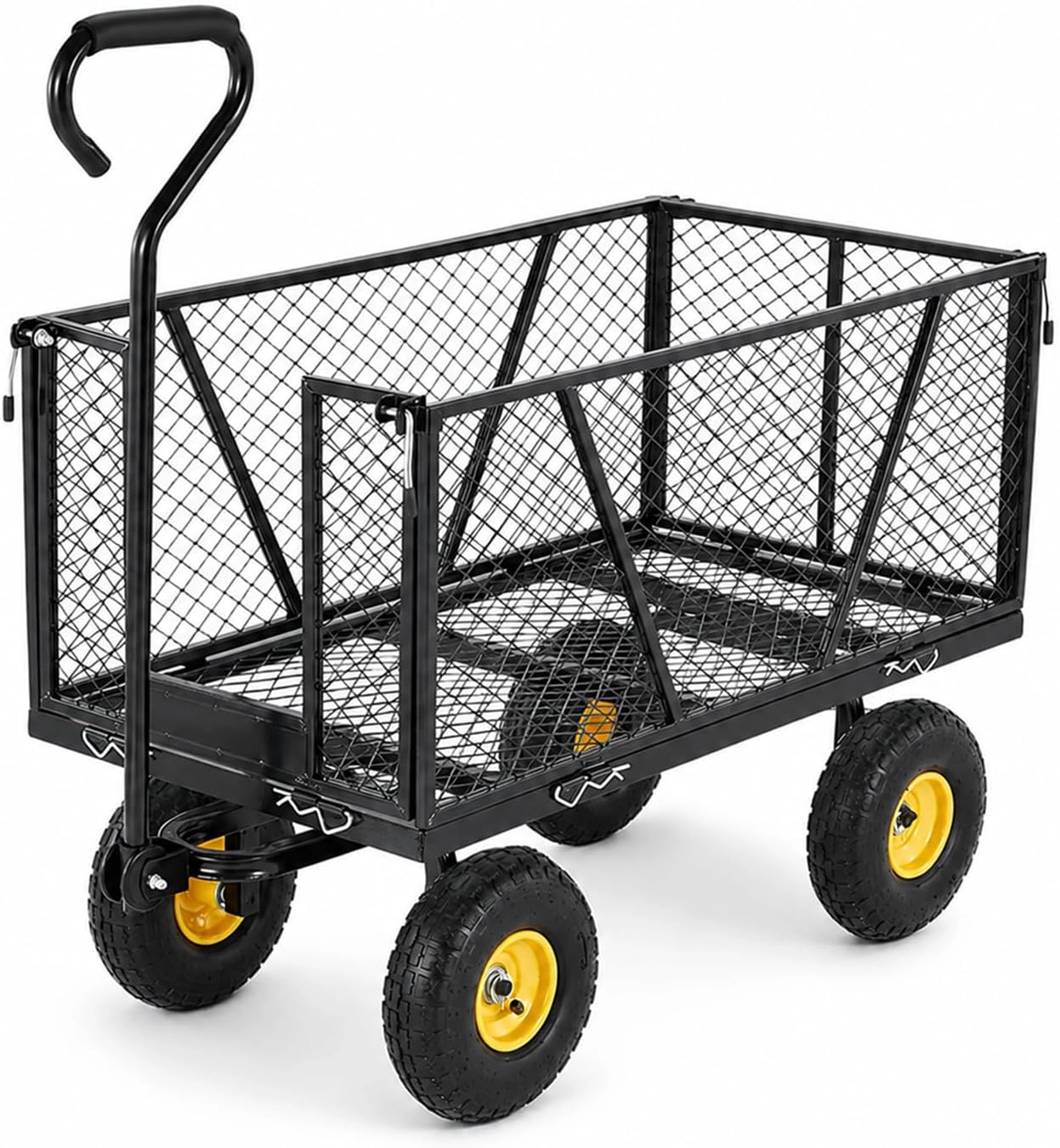 1100LBS Steel Garden Cart, Heavy Duty Wagon with 10" Wheels