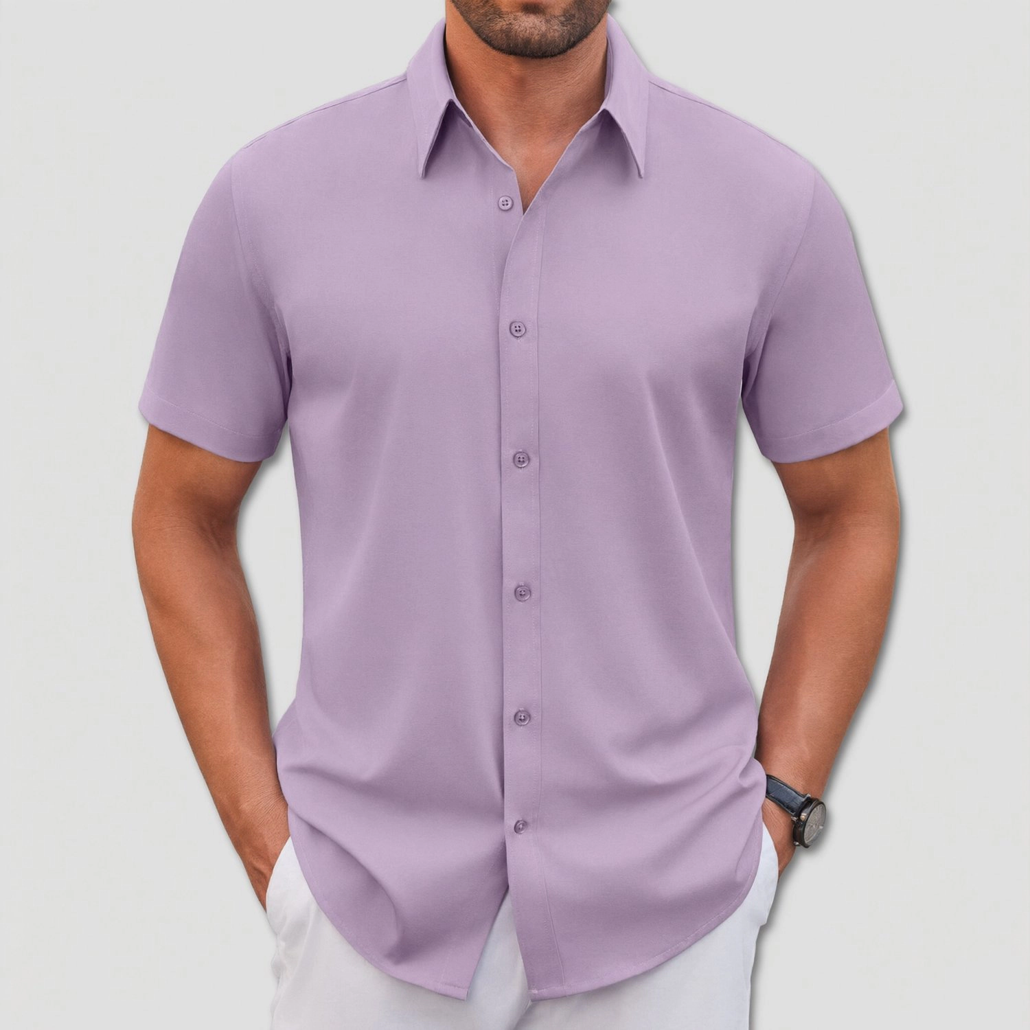 COOFANDY Mens Short Sleeve Button Down Shirts  Collared Casual Dressy Tops