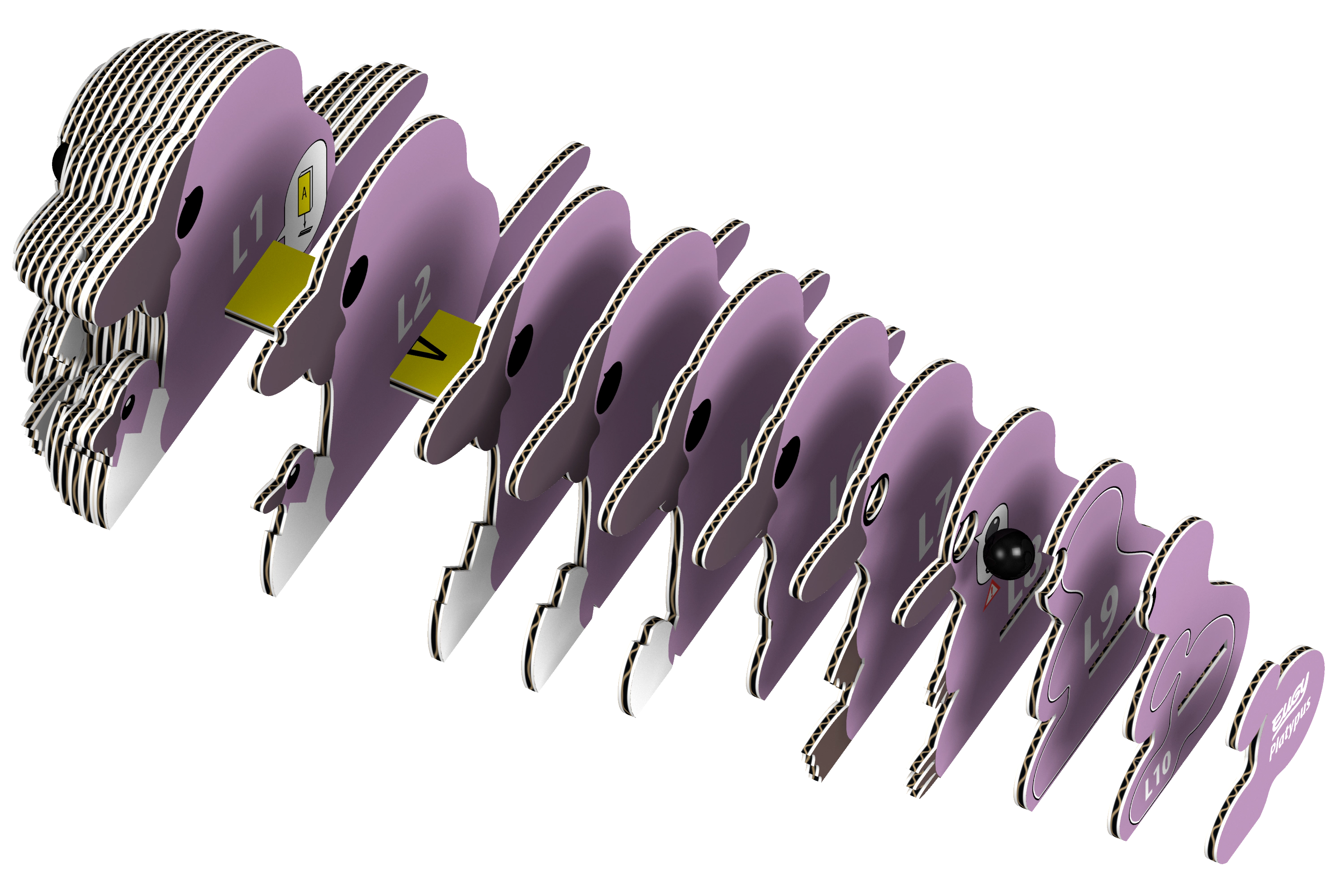 EUGY Platypus 3D Puzzle - contains 21 puzzle pieces