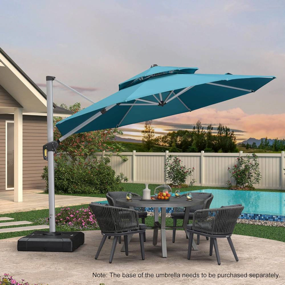 Radiant Essence Unisex UV-Resistant Polyester Cantilever Patio Umbrella