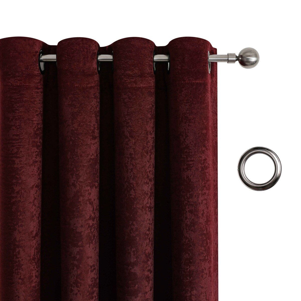 Kate Aurora Costanza 2 Piece Room Darkening Grommet Top Textured Window Curtain Panels