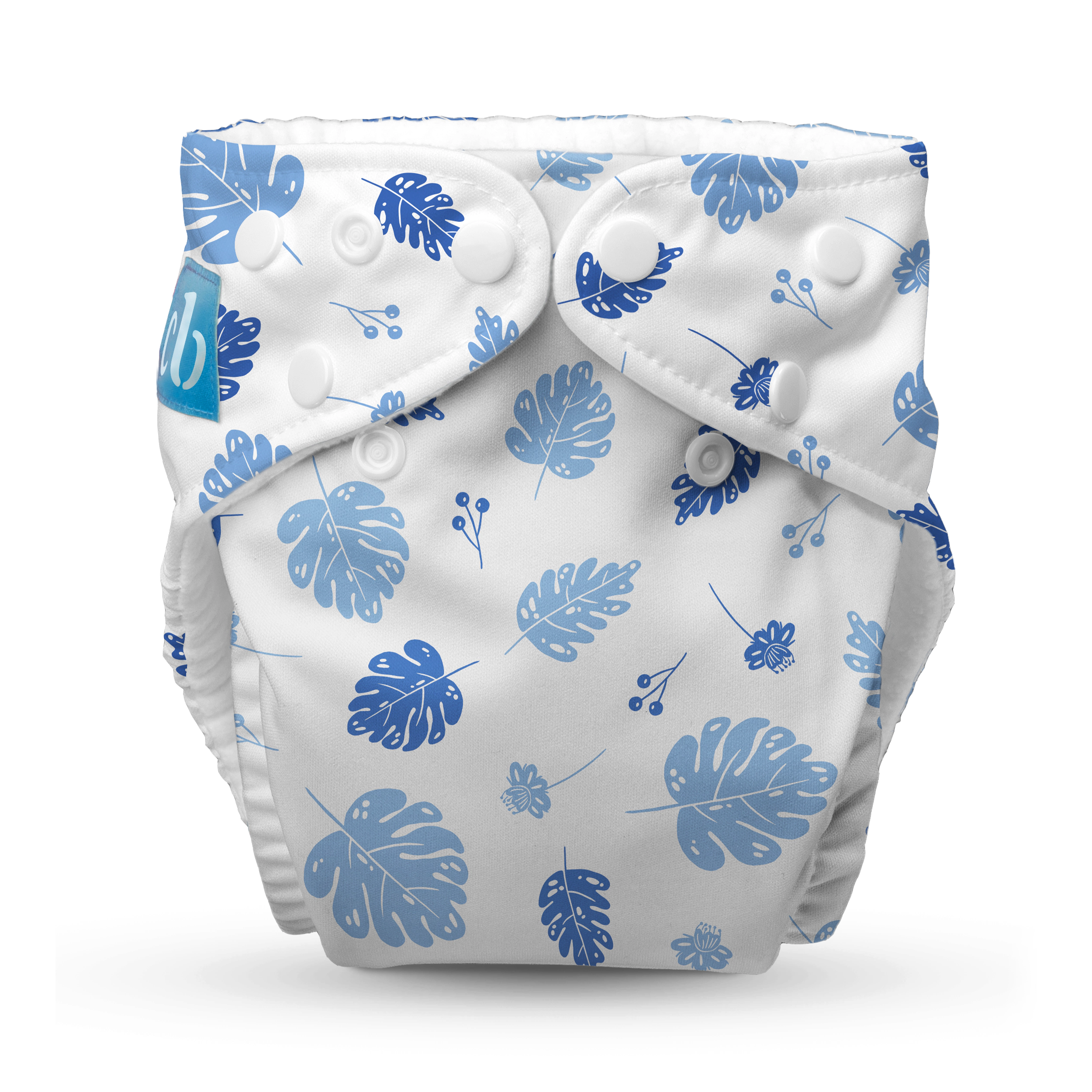 Charlie Banana One-Size Reusable Cloth Diaper with Fleece Lining - Tropical Blue, Includes Deluxe Insert