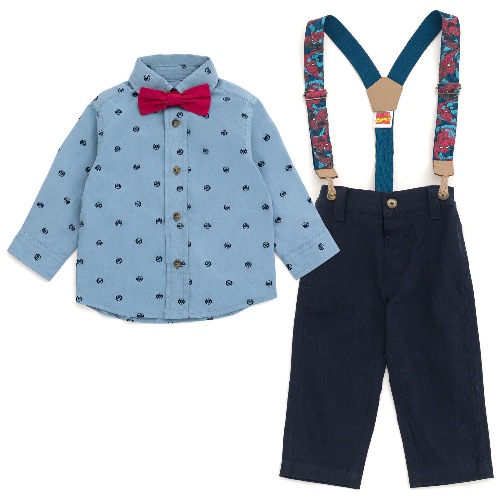 Marvel Spider-Man Boys' Button-Down Shirt and Pants Set